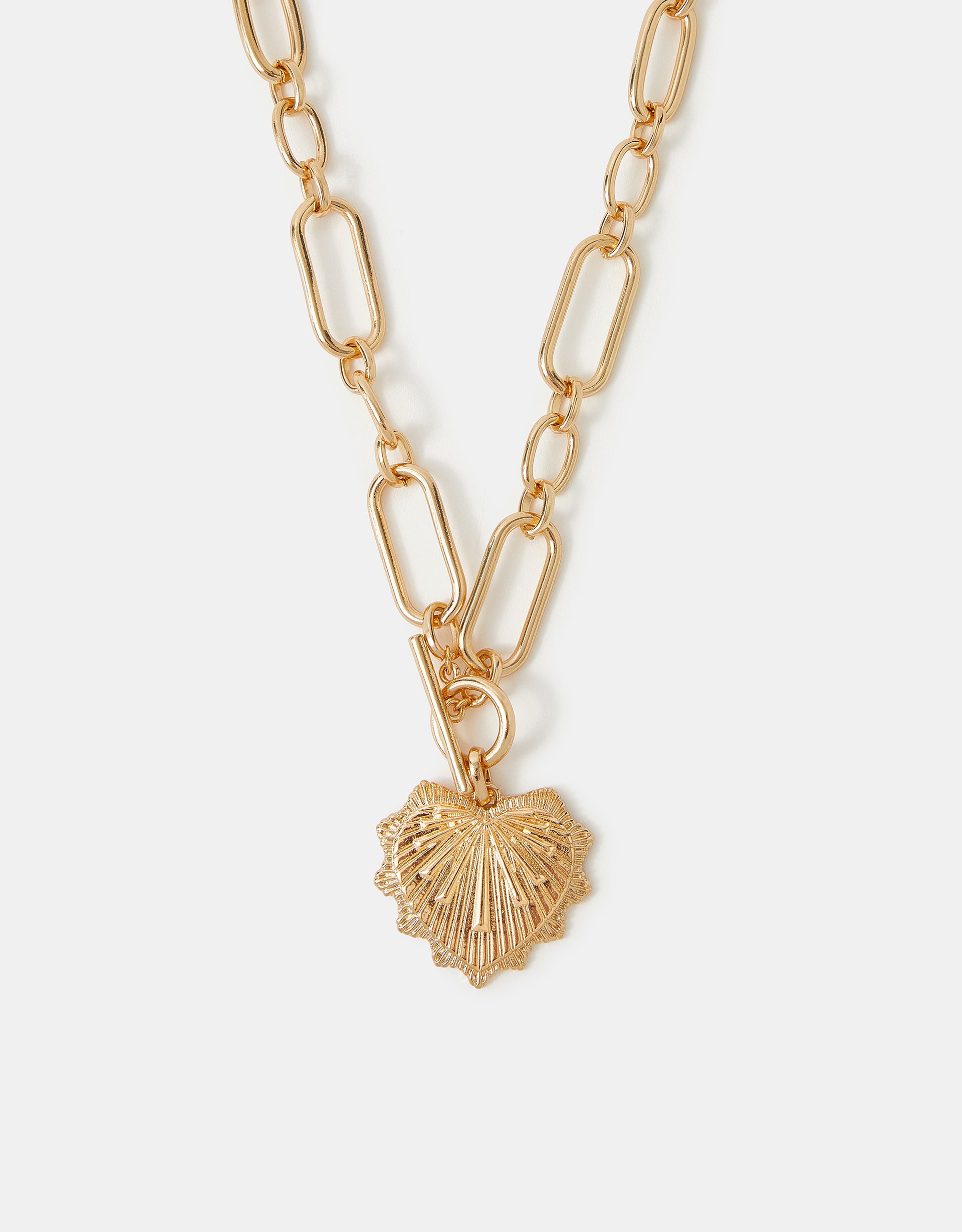 Red Sacred Heart T-bar Necklace - Accessorize