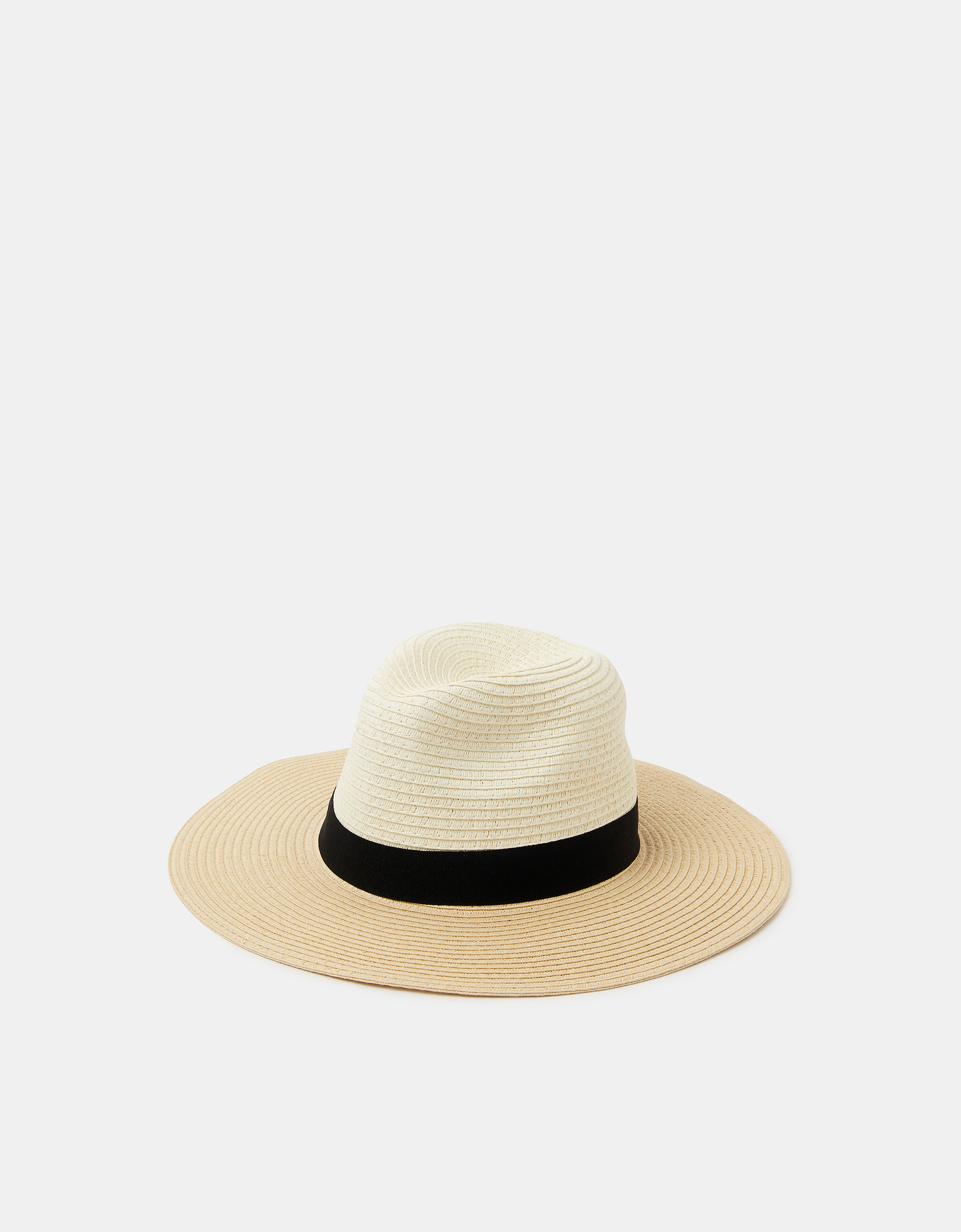 Black Straw Fedora Hat - Accessorize
