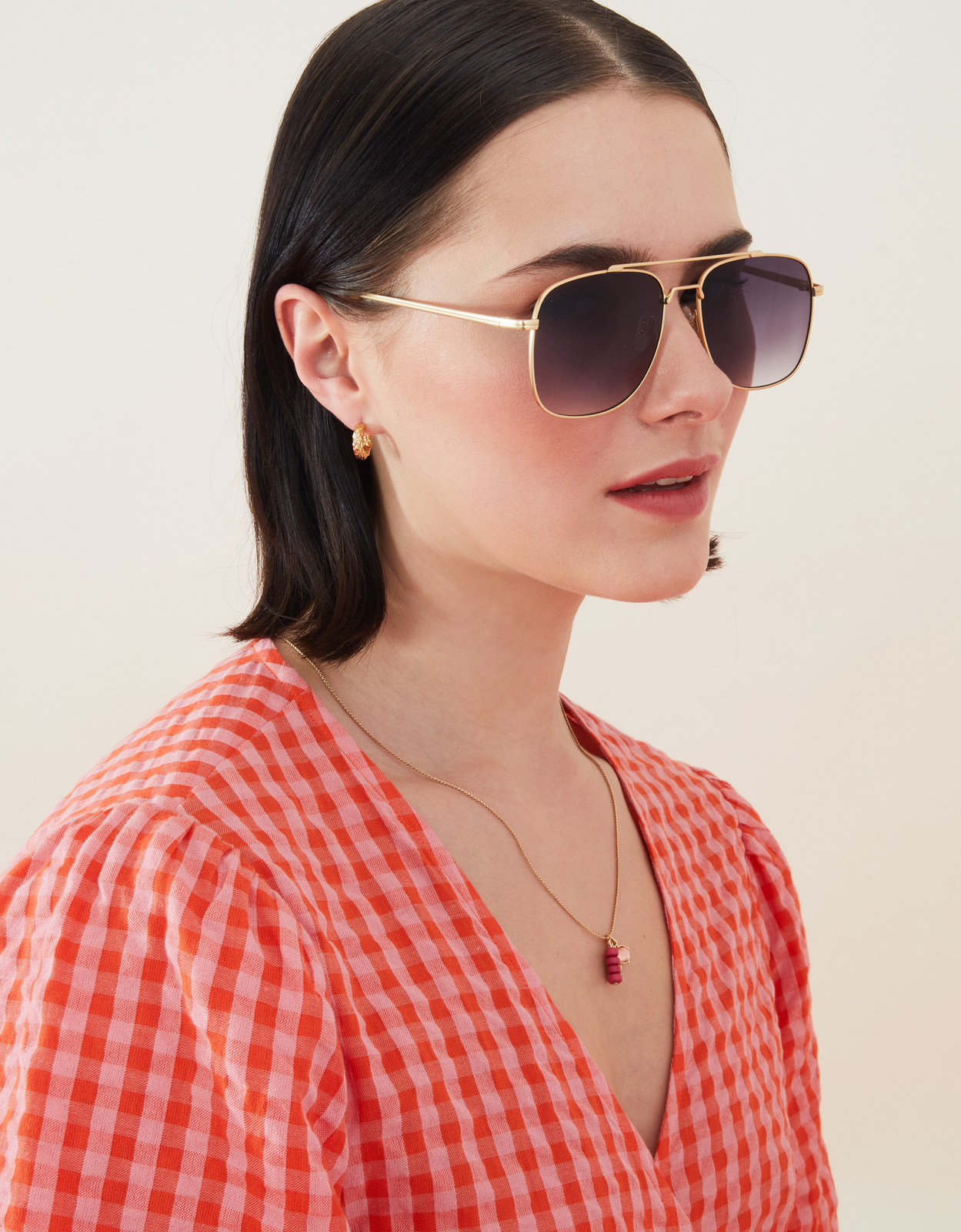 Accessorize Women's Gold Retro Aviator Sunglasses, Size: One Size