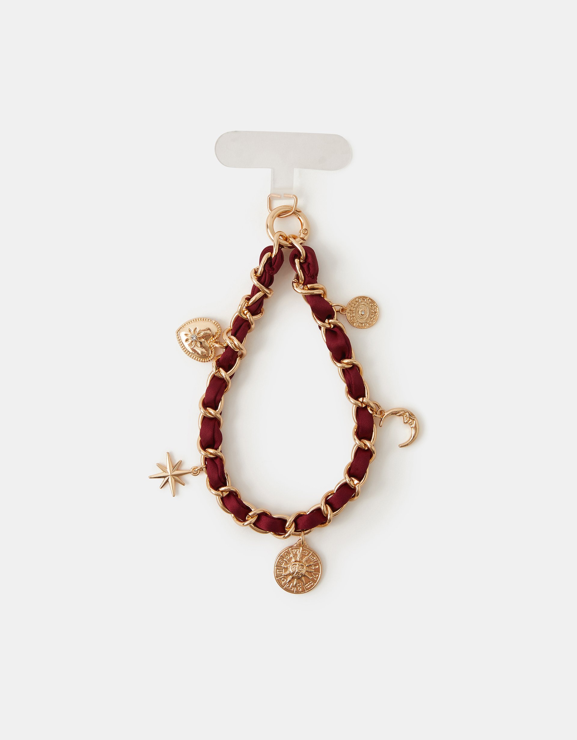 Gold Celestial Satin Chain Wrist Phone Strap, Size: 1x1x35cm, Women's - Accessorize