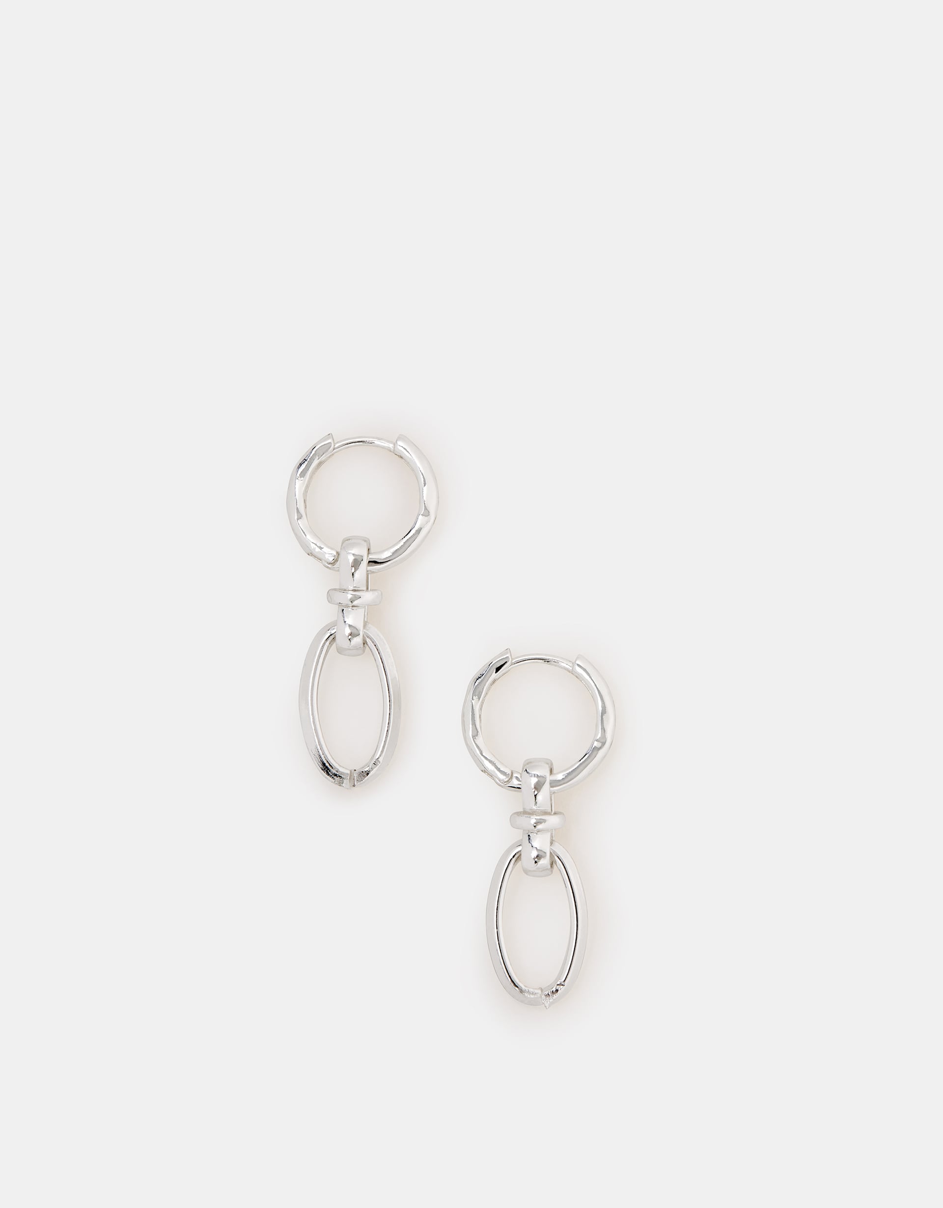 Accessorize Lace Sterling Silver-Plated Knot Link Drop Hoop Earrings