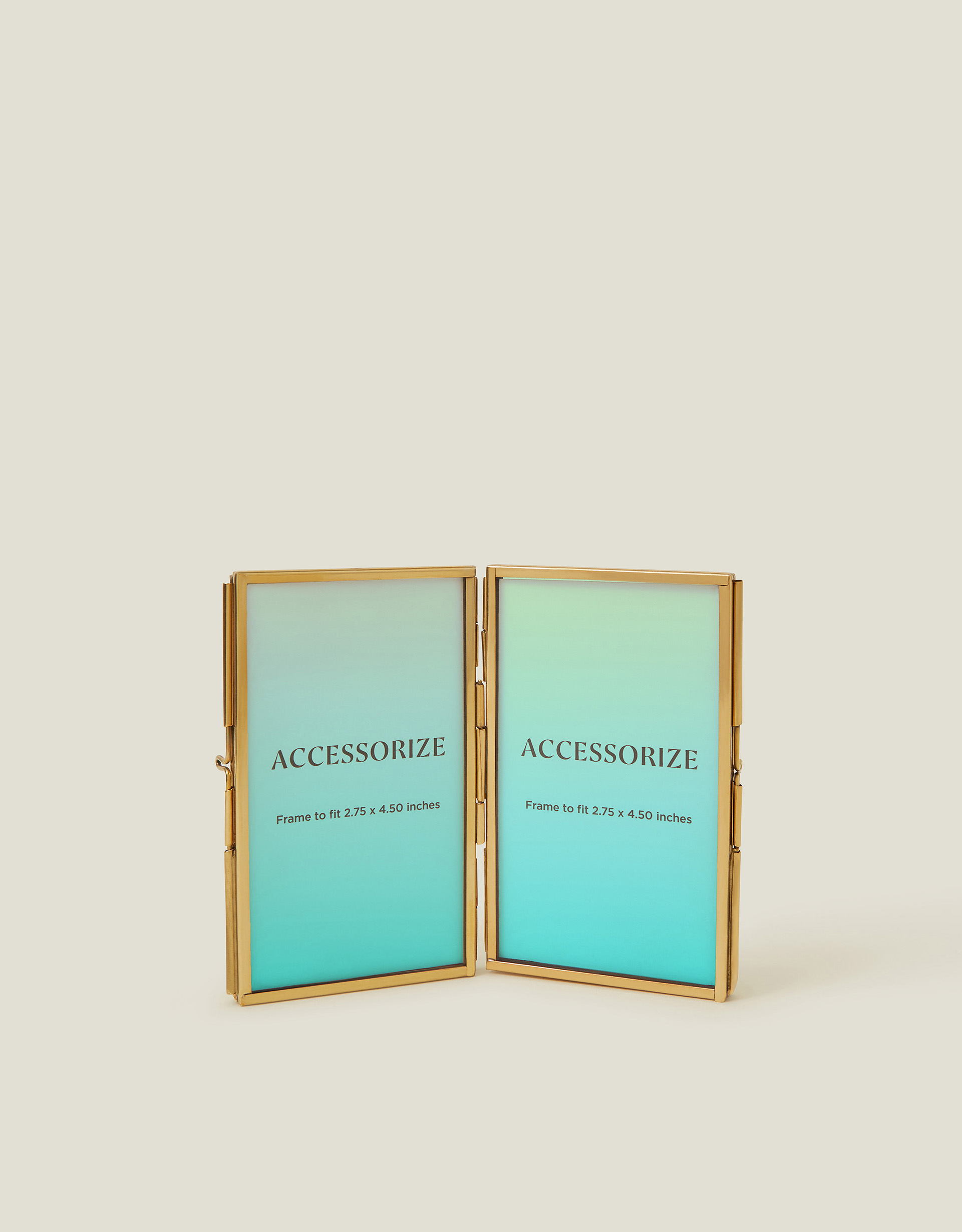 Gold Brass Double Portrait Photo Frame 3 x 5, Size: 3x5inch - Accessorize