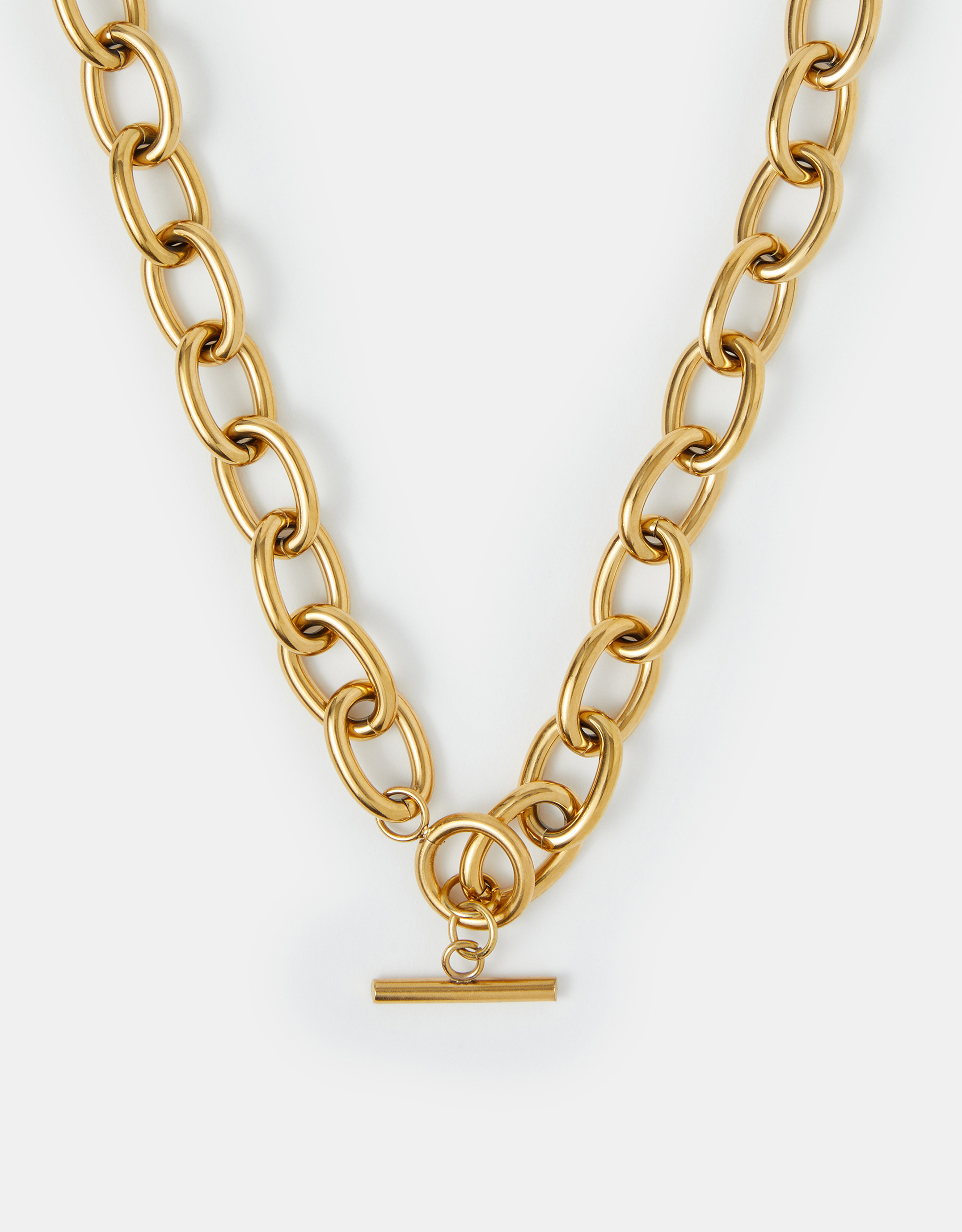 Accessorize Stainless Steel Chunky T-Bar Necklace