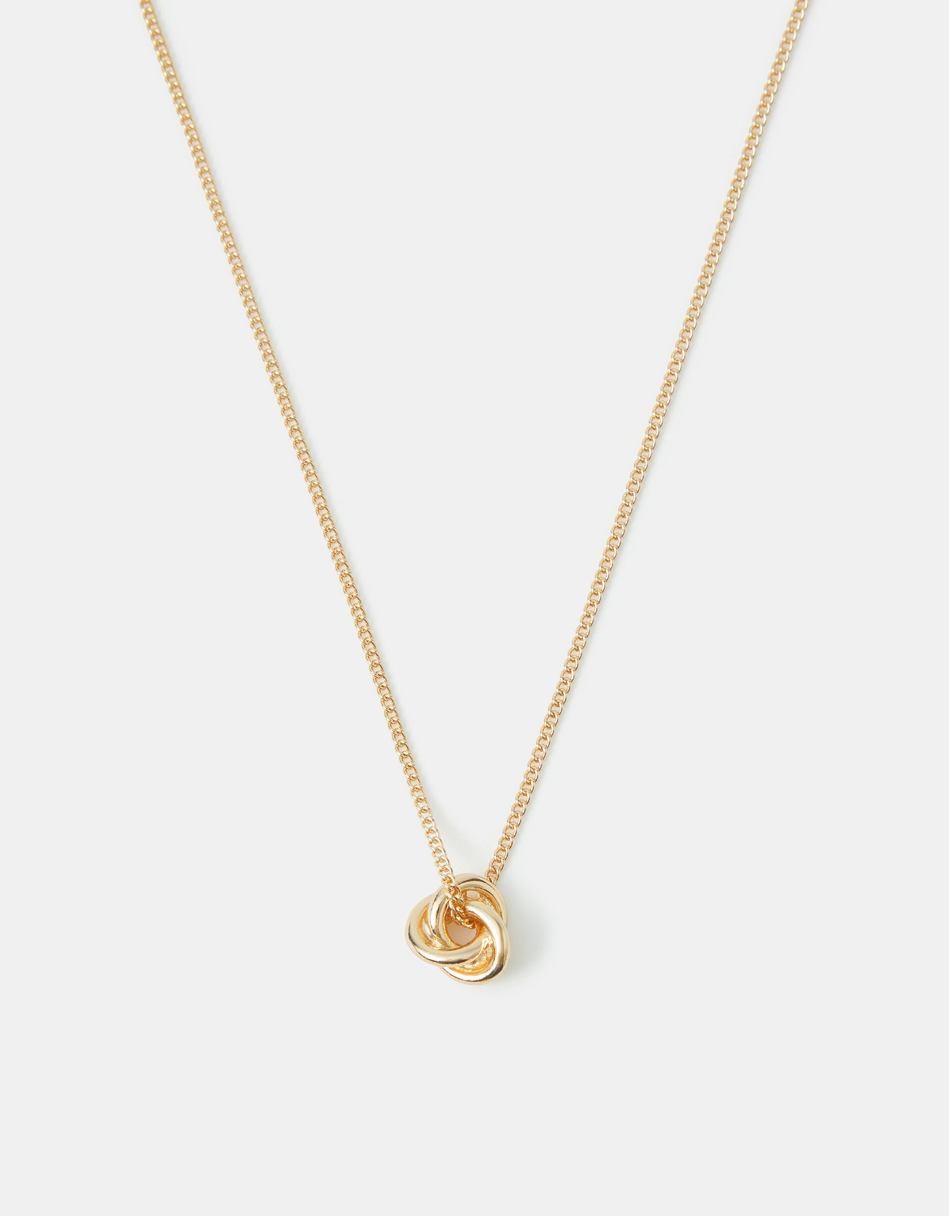 Accessorize Lace Knot Pendant Necklace, Gold