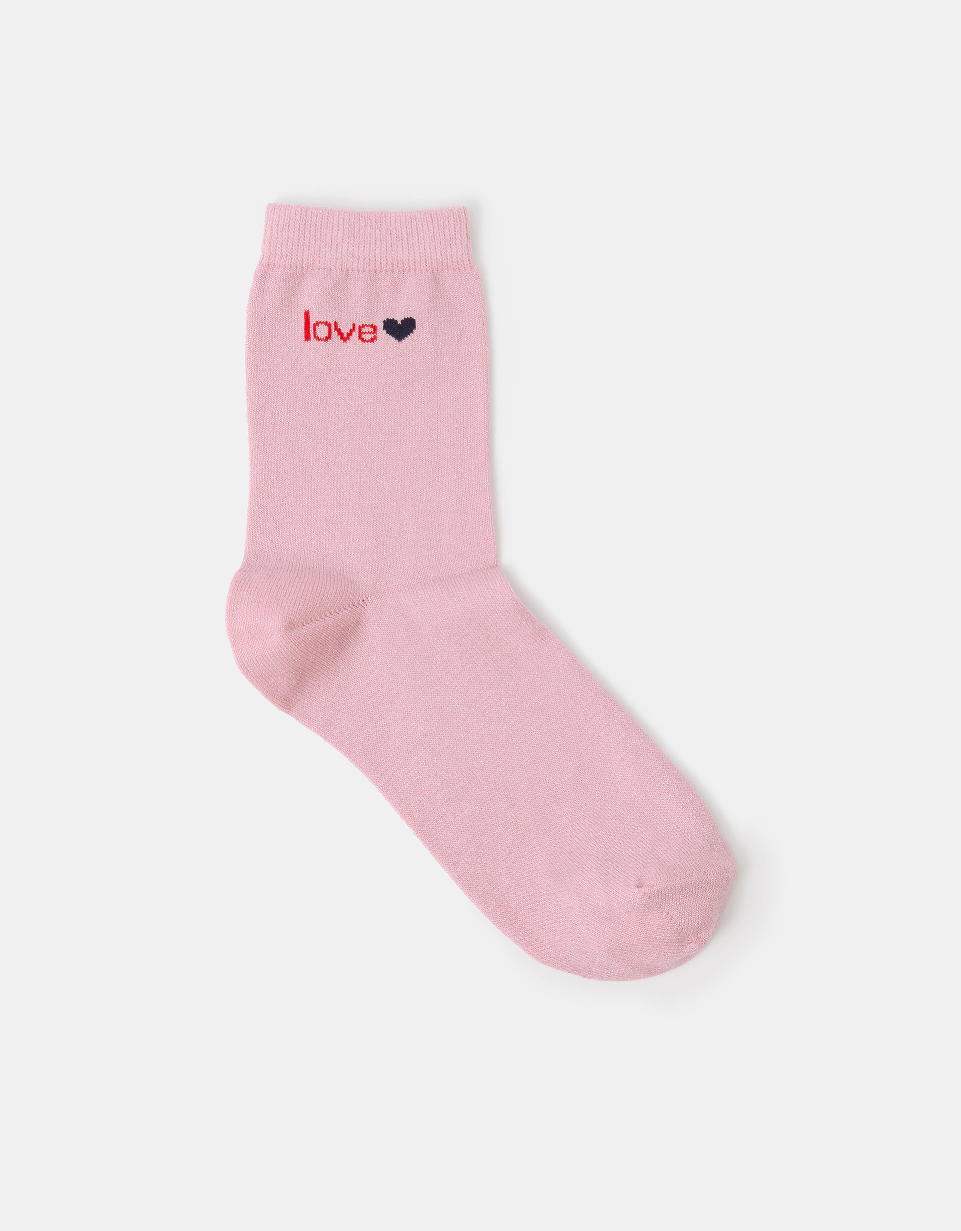 Accessorize Love Glitter Socks, Pink