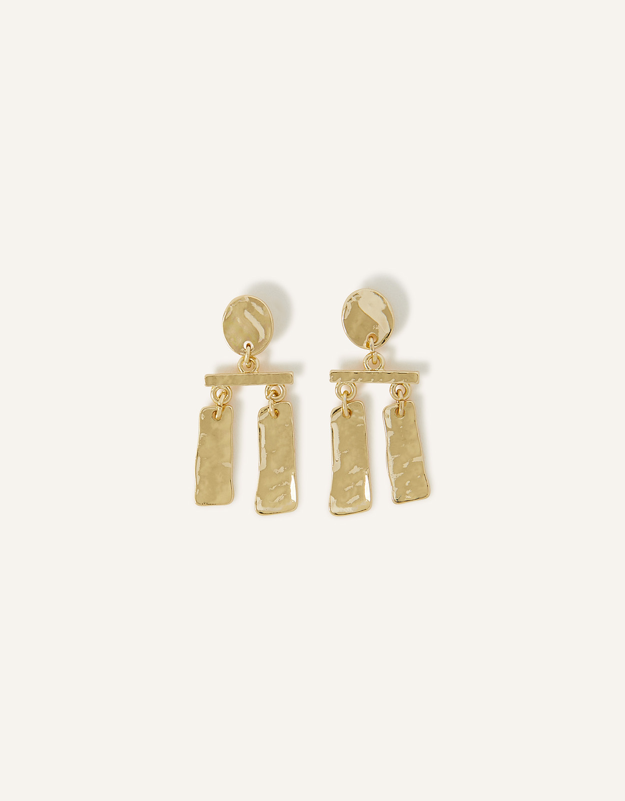 Accessorize Women's Textured Oblong Short Drop Earrings