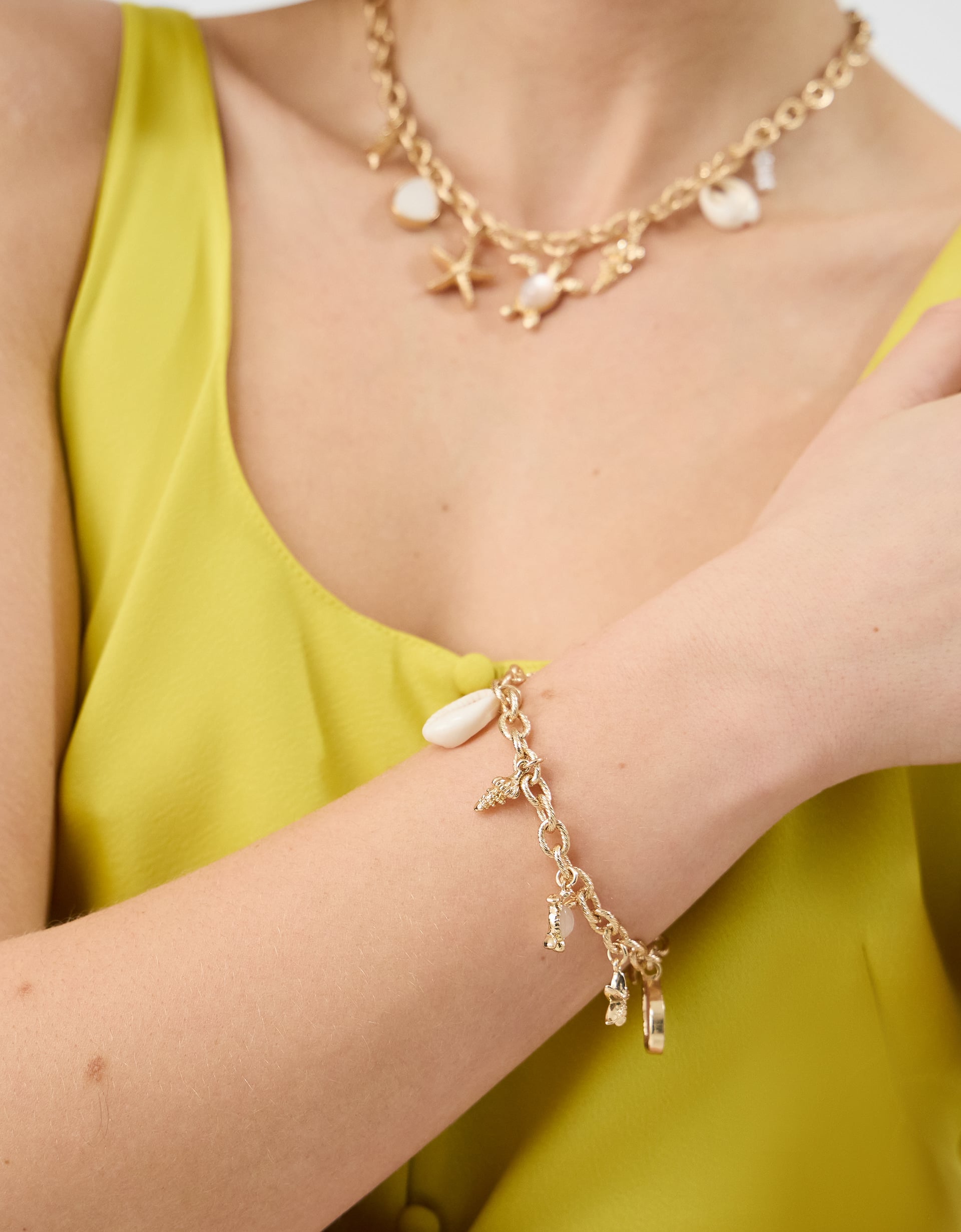 Accessorize Star Ocean Charm Bracelet, Gold