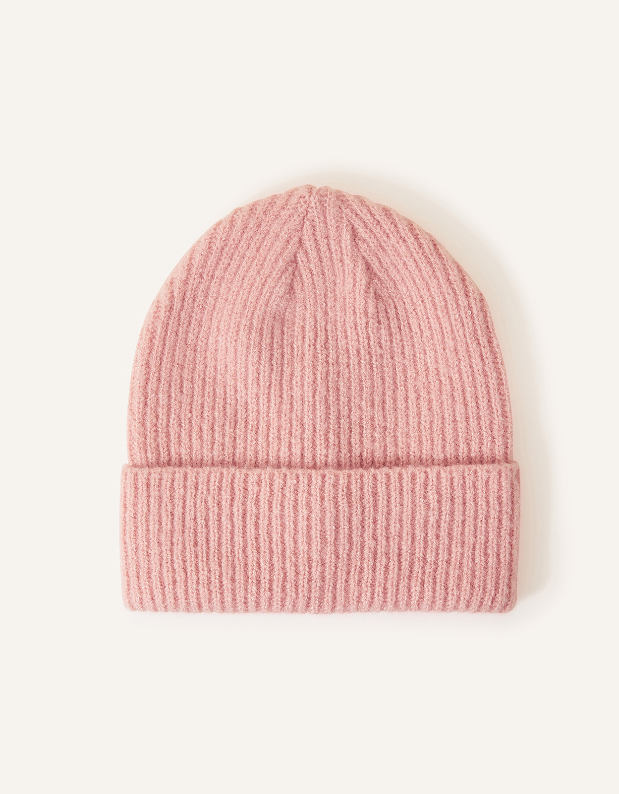 Accessorize Light Pink Classic Knitted Acrylic Soho Beanie Hat, Size: 22x8cm