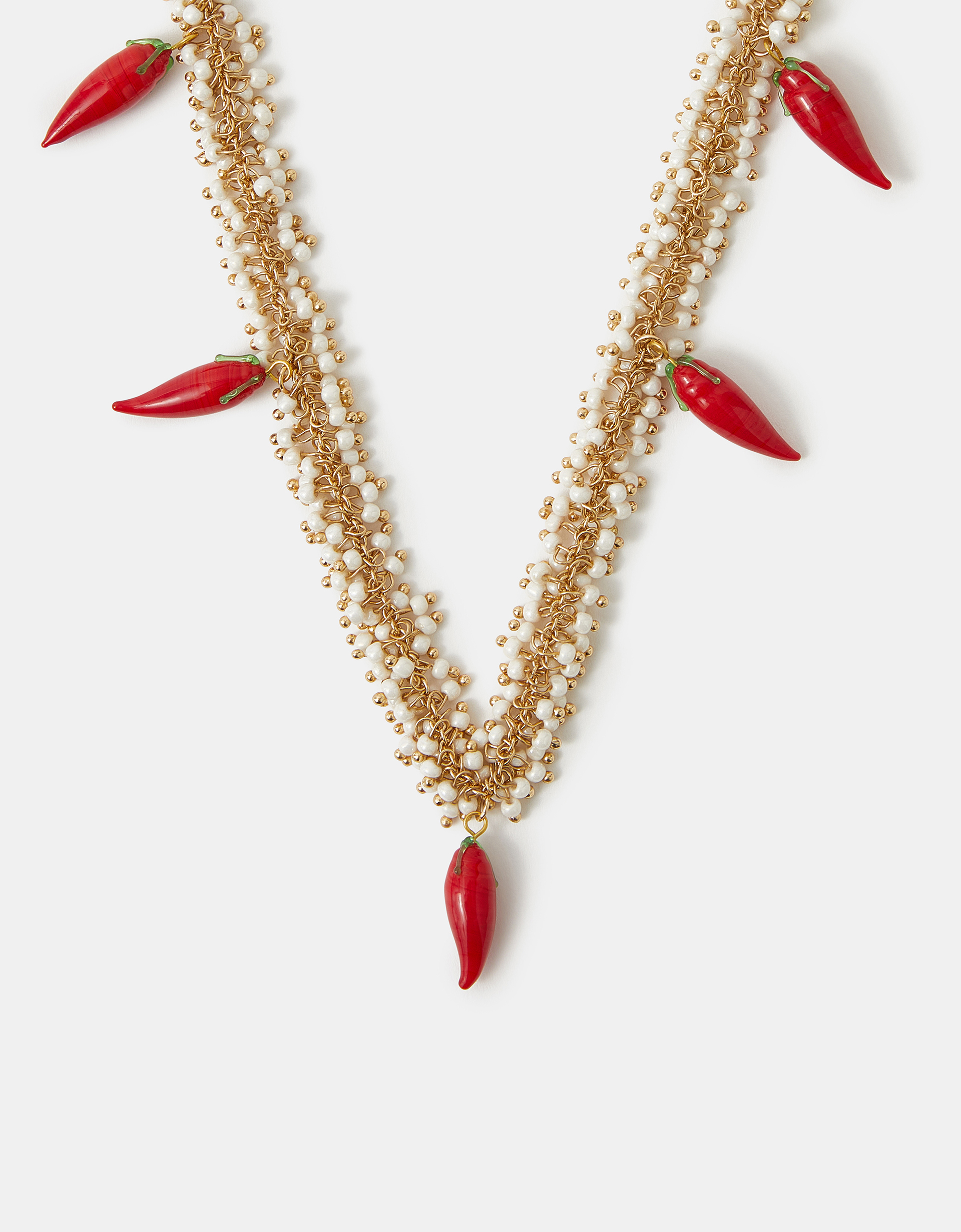 Gold Statement Chilli Bead Necklace - Accessorize