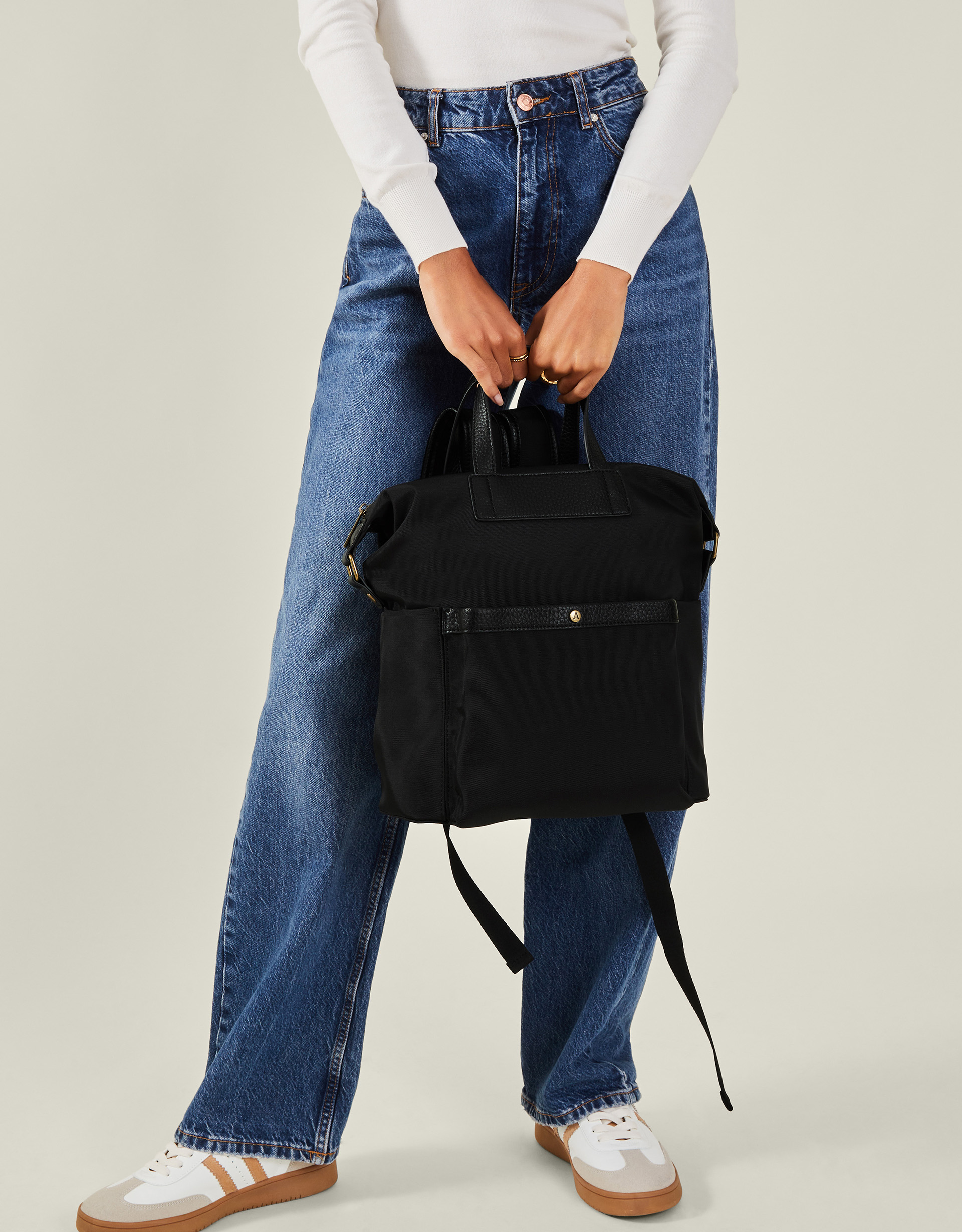 Black Nylon Canvas Backpack - Accessorize