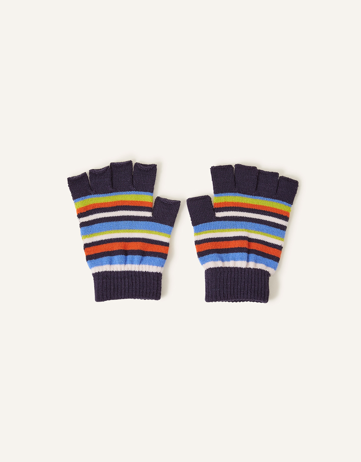 Accessorize Stripe Fingerless Gloves, Size: 9x16cm