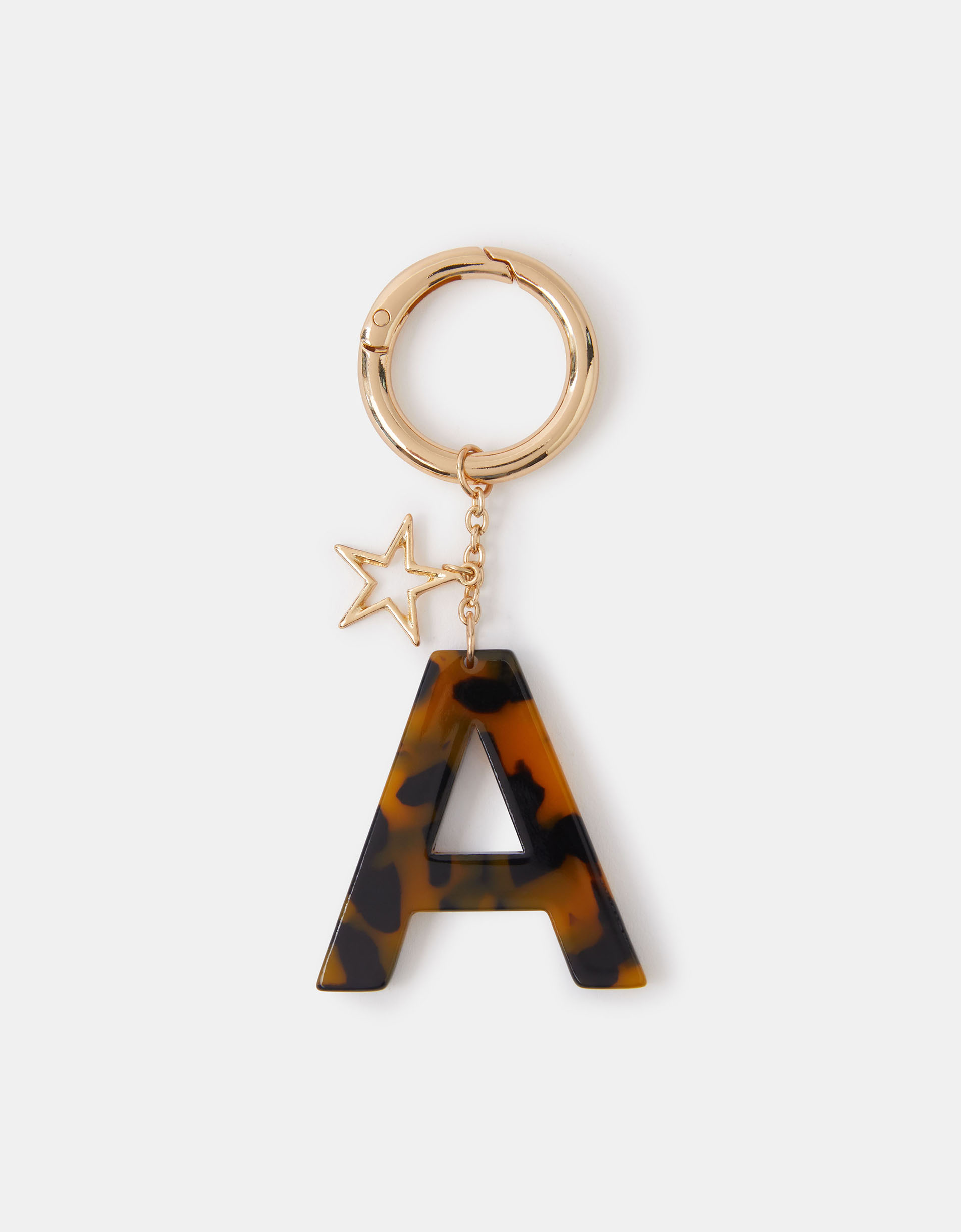 Tort Initial Bag Charm Brown, Size: R - Accessorize