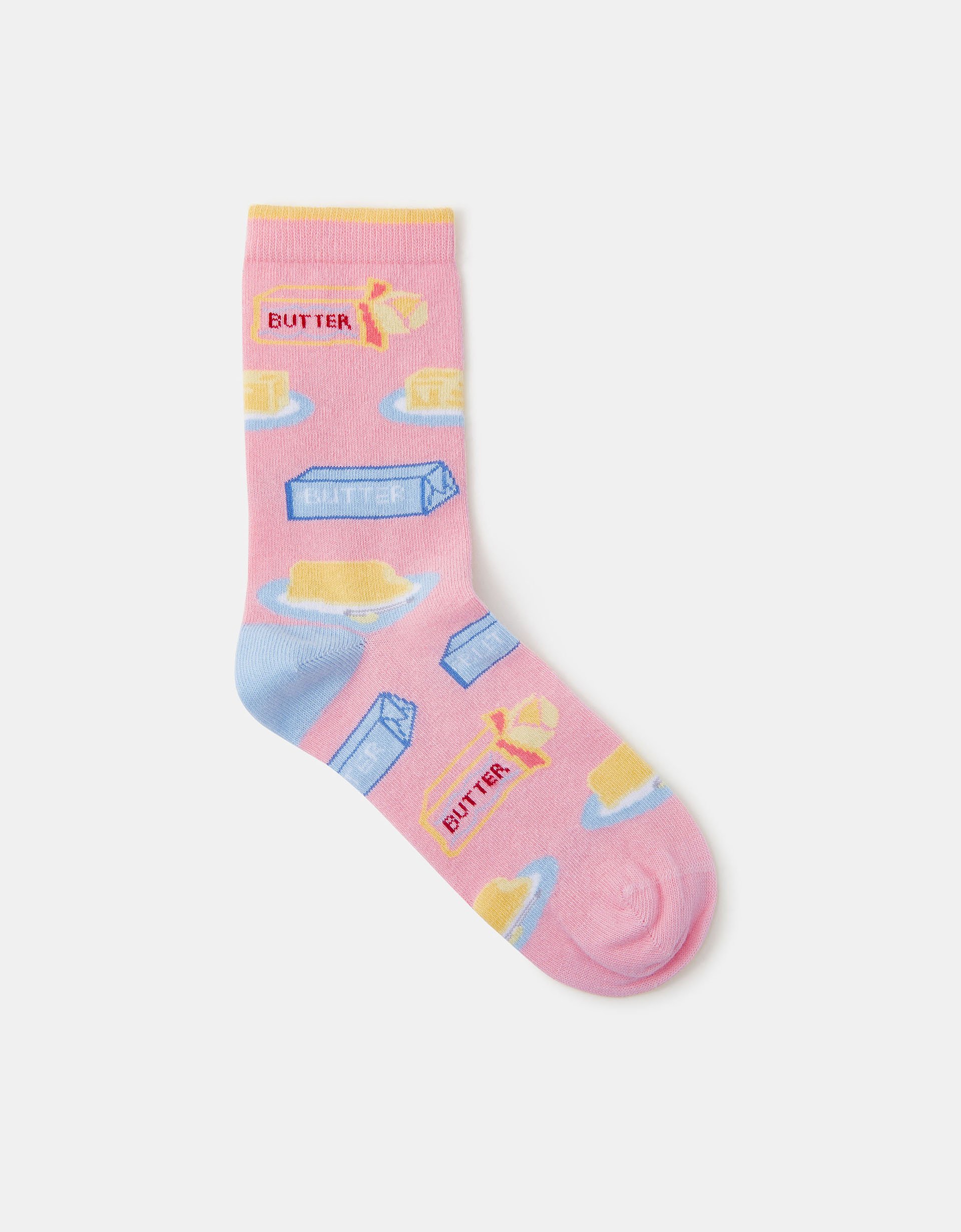 Accessorize Cotton Heart Print Butter Socks, Pink