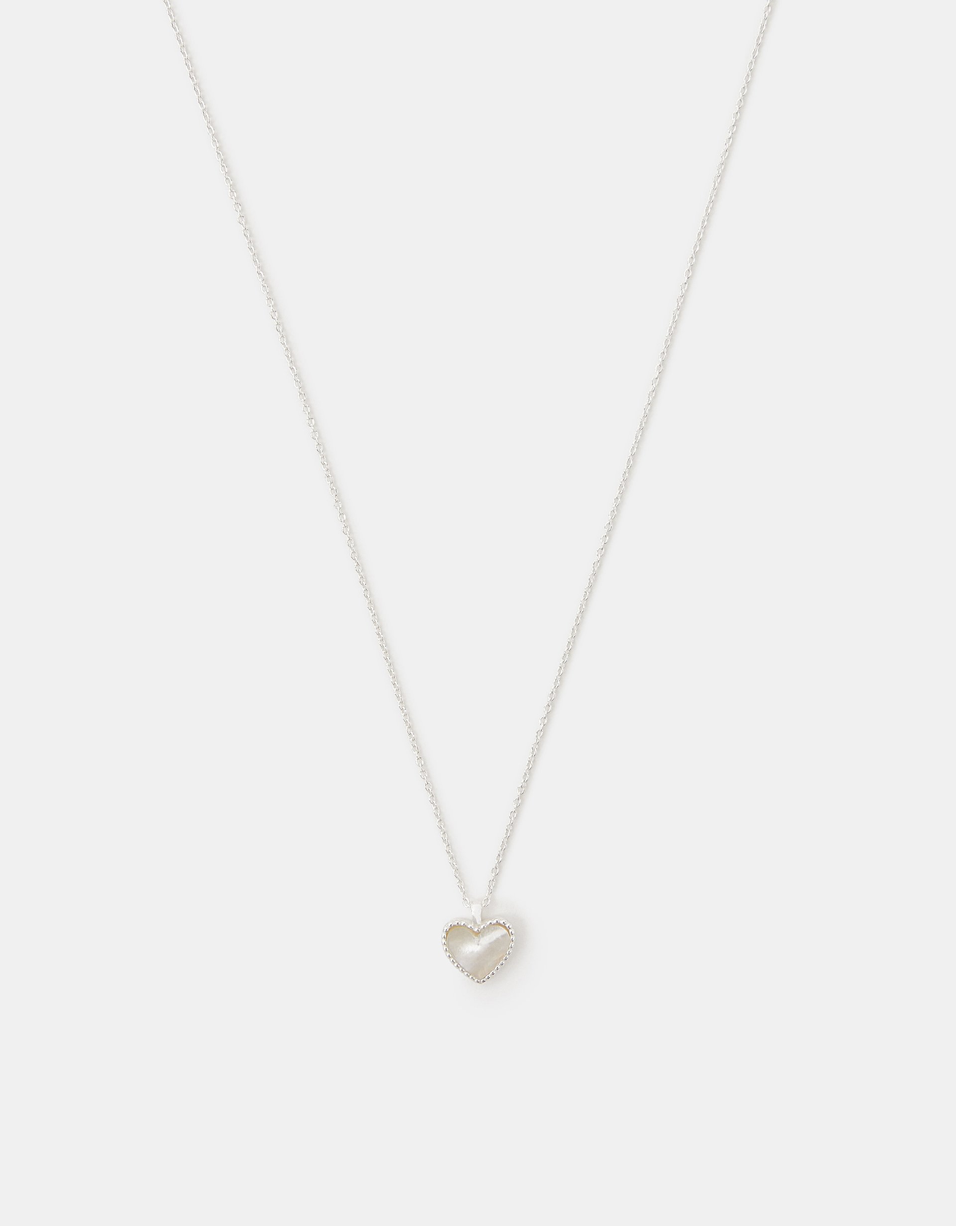 Sterling Silver Pearl Heart Pendant Necklace - Accessorize
