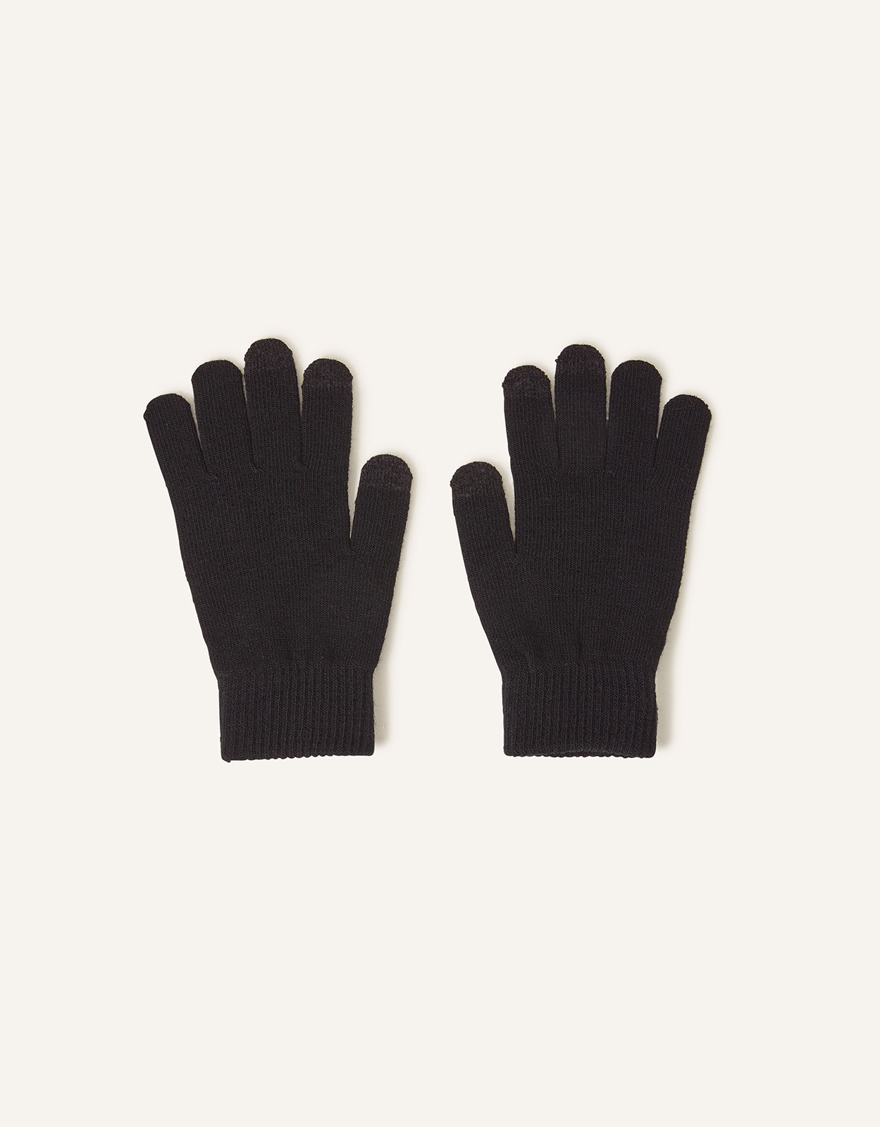 Accessorize Women's Black Super-Stretchy Touchscreen Gloves, Size: 20x9cm