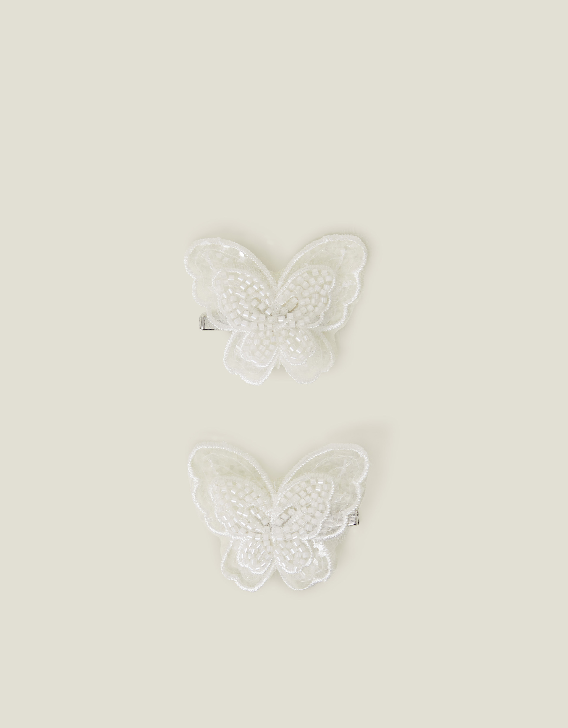 2-Pack Girls Beaded Butterfly Hair Clips, Kids - Accessorize