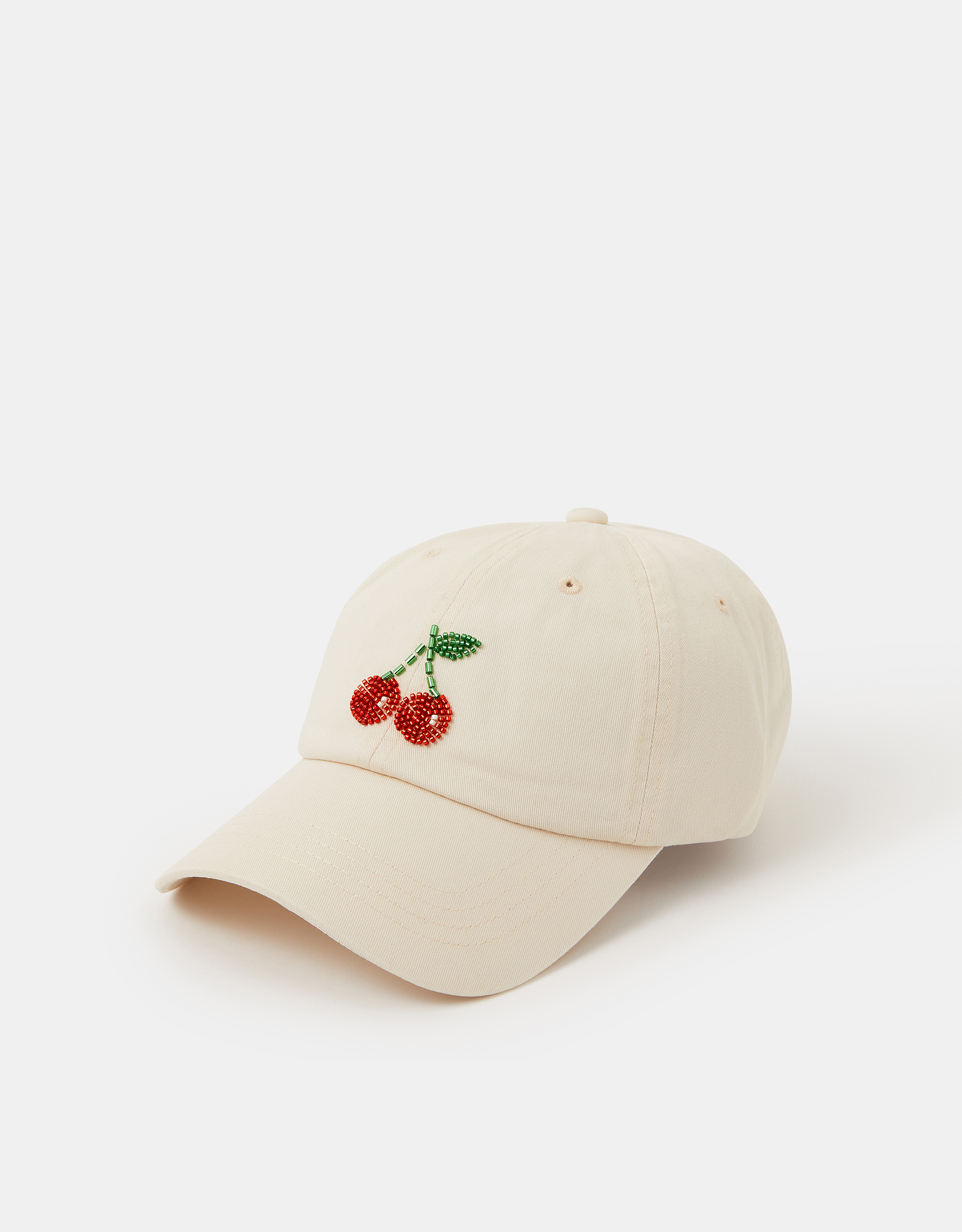 Accessorize Canvas Beaded Cherry Baseball Cap