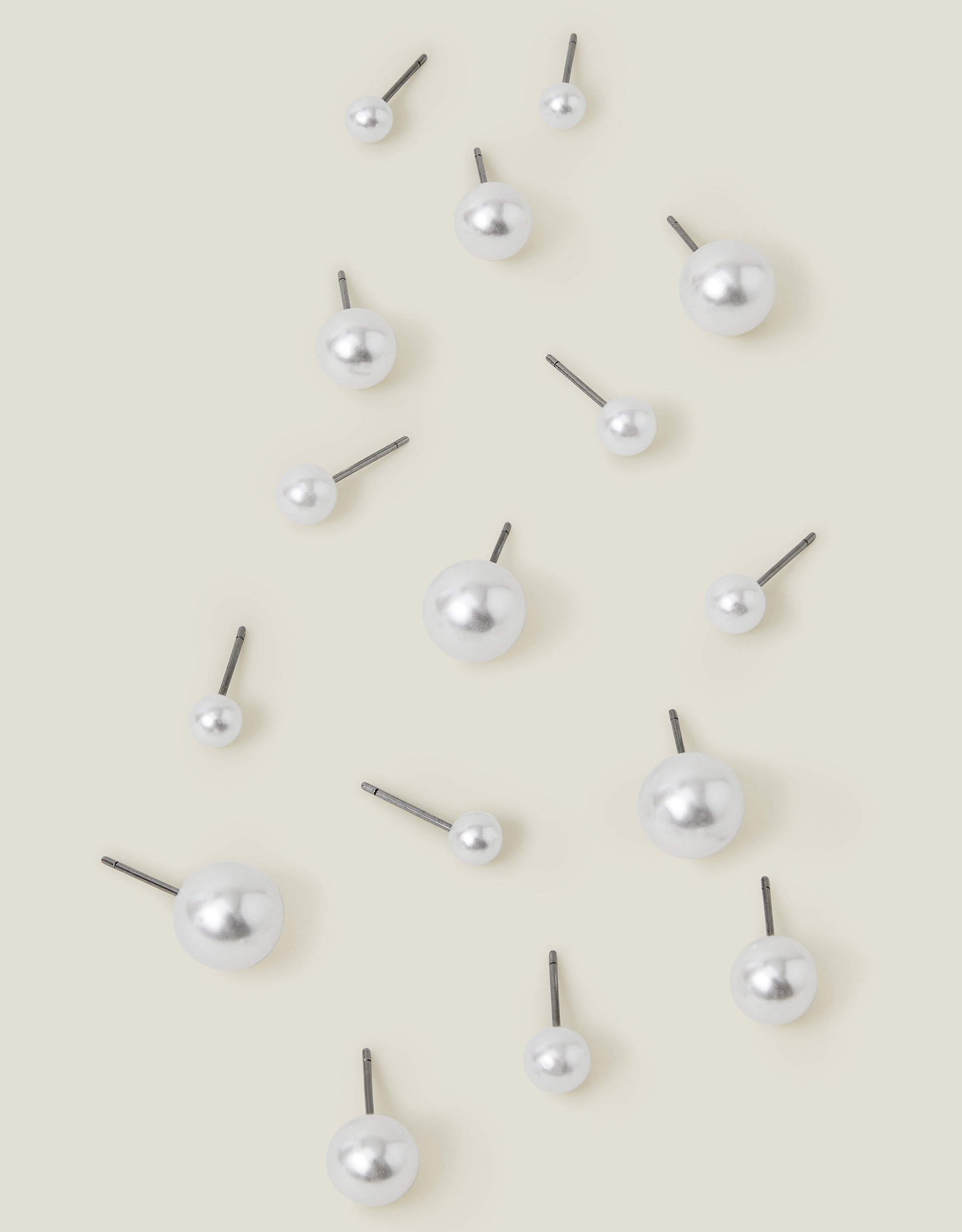 Multicolour 8-Pack Faux Pearl Stud Earrings - Accessorize