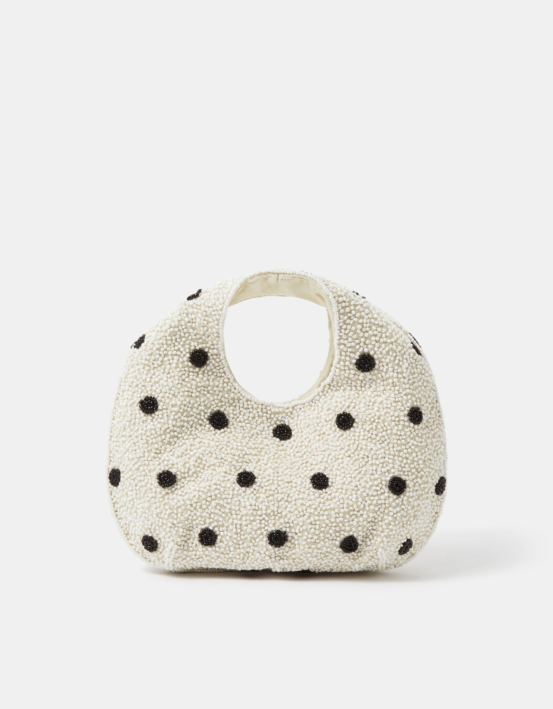 Accessorize Polka Dot Beaded Bag, Red