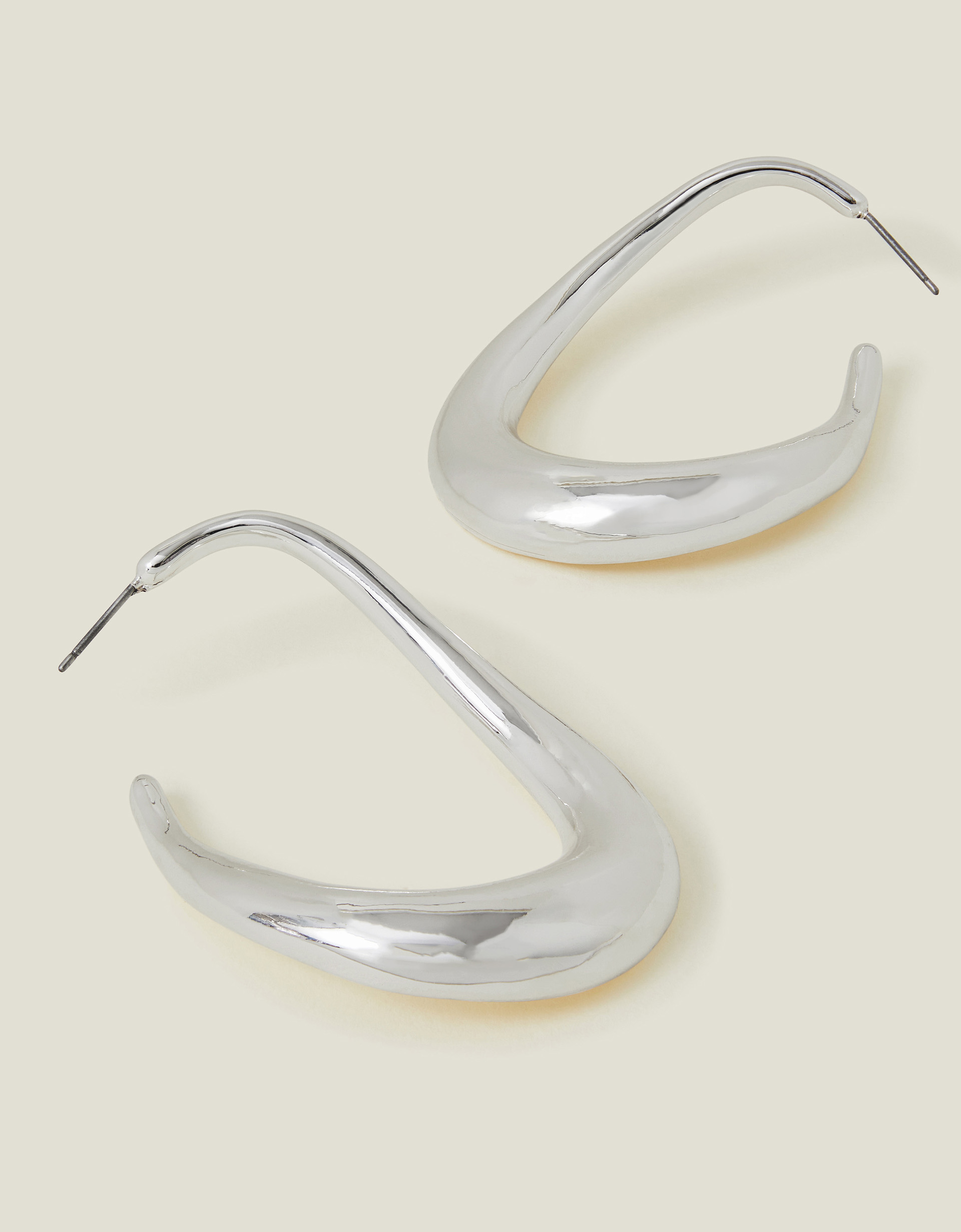 Chunky Hoop Drop Earrings Silver - Accessorize