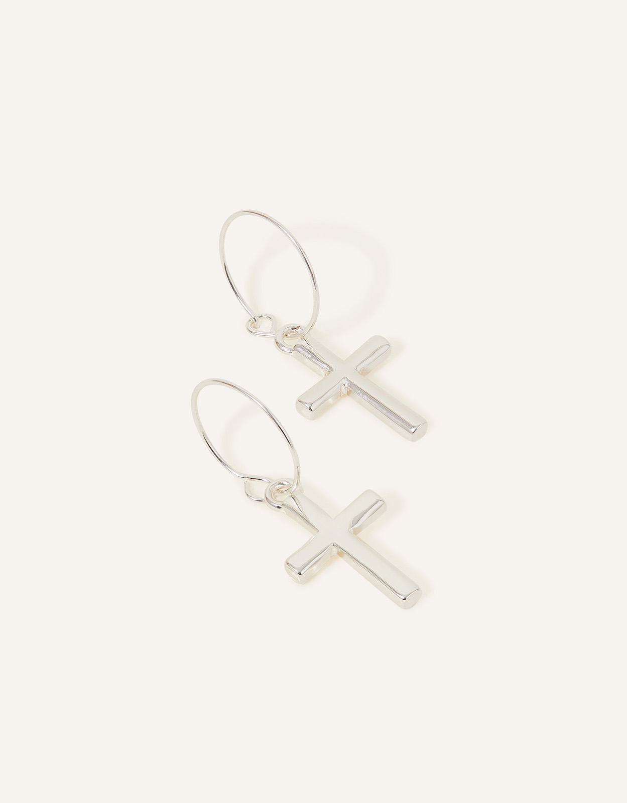 Accessorize Women's Cross Short Drop Earrings, Size: 3cm Accessorize Women's Cross Short Drop Earrings, Size: 3cm