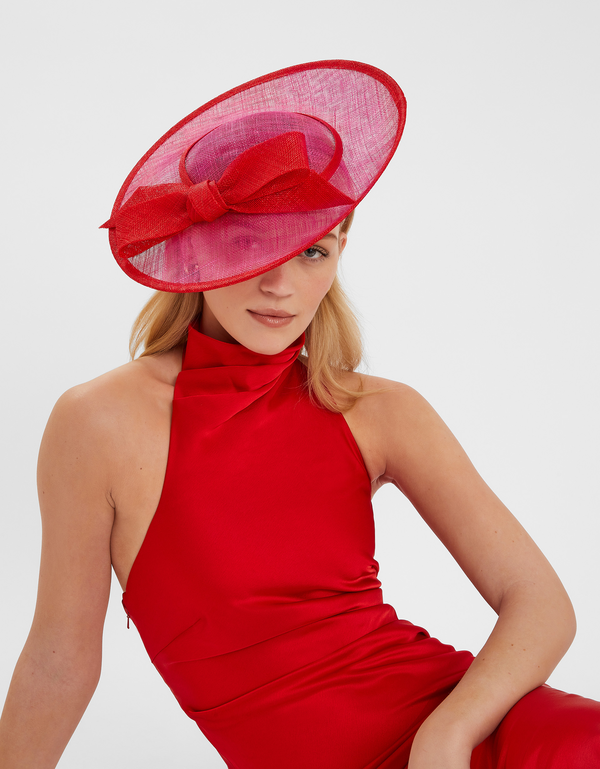 Two Tone Bow Disc Fascinator Pink - Accessorize