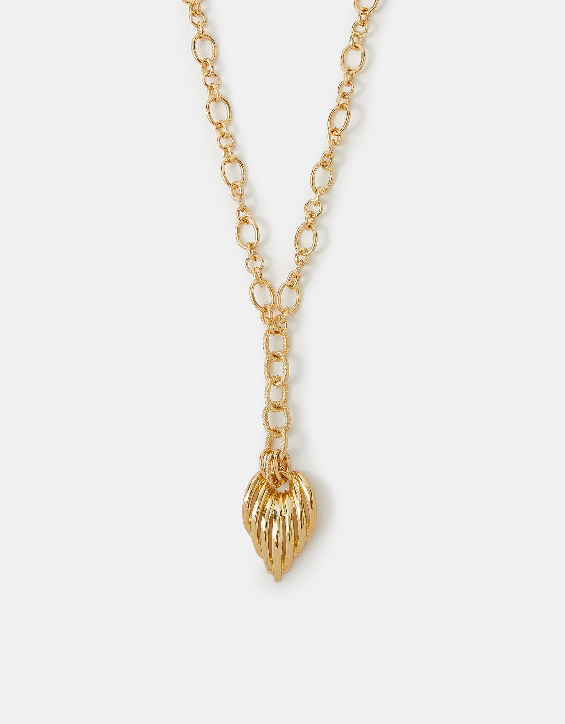 Gold Ridge Pendant Lariat Necklace - Accessorize