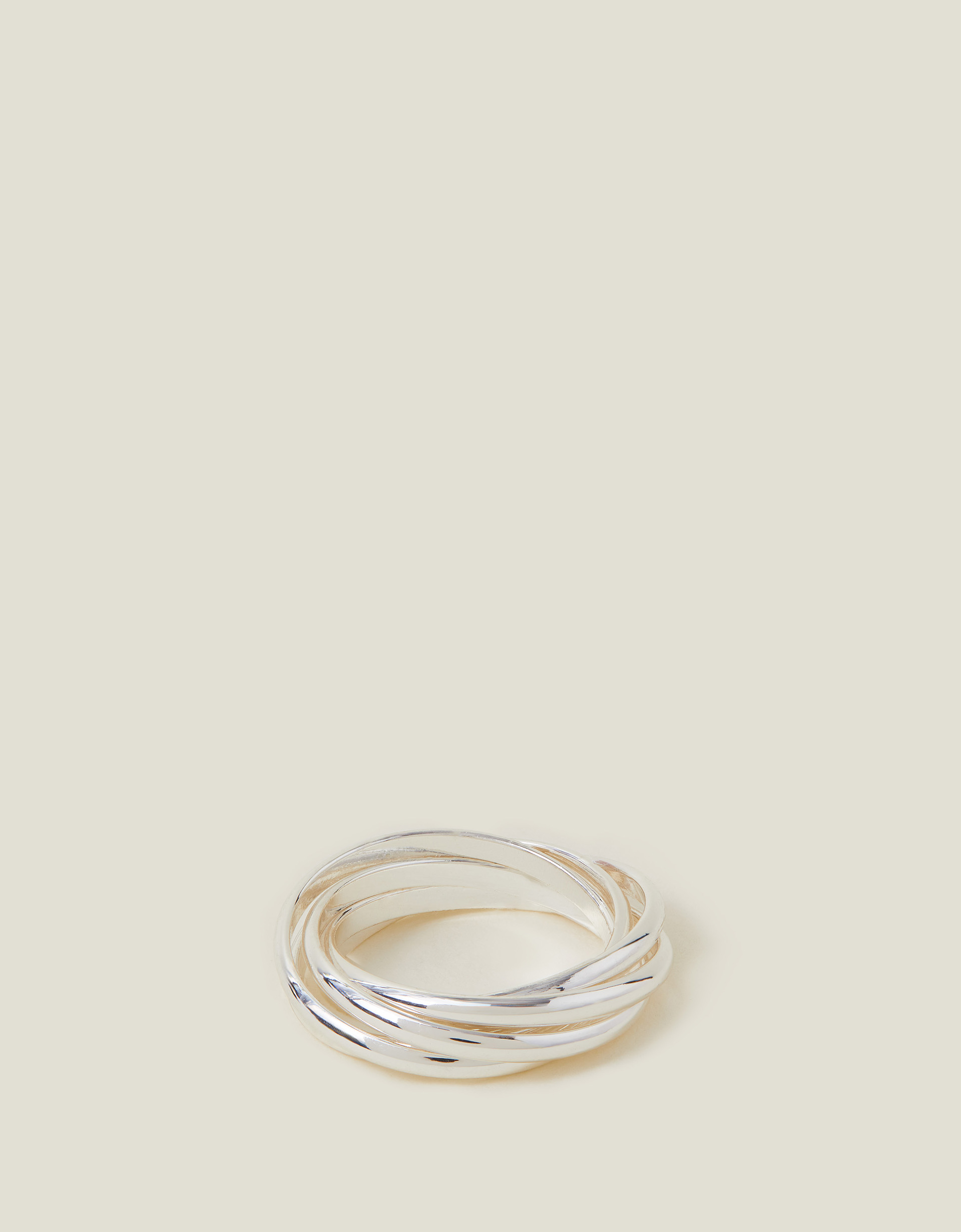 Interlocking Ring Silver, Size: S, Women's - Accessorize