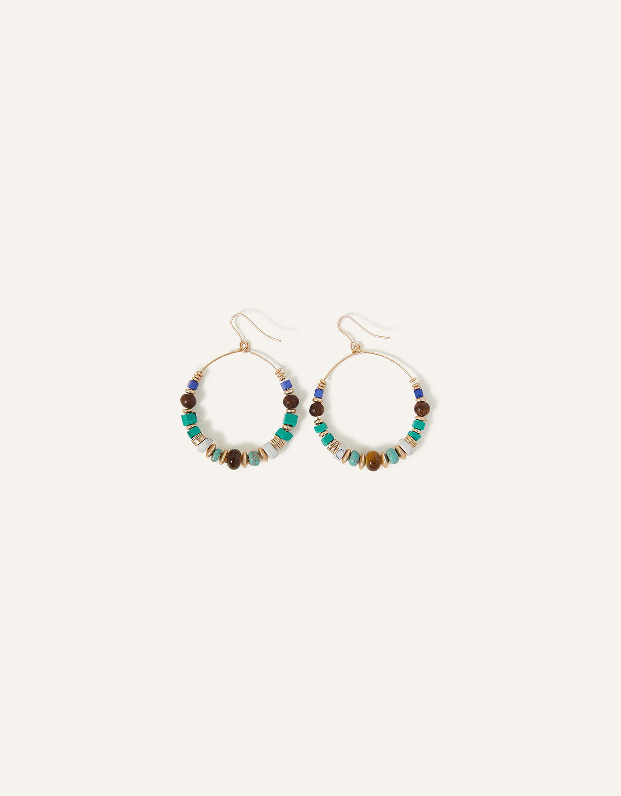 Accessorize Women's Large Beaded Hoop Earrings