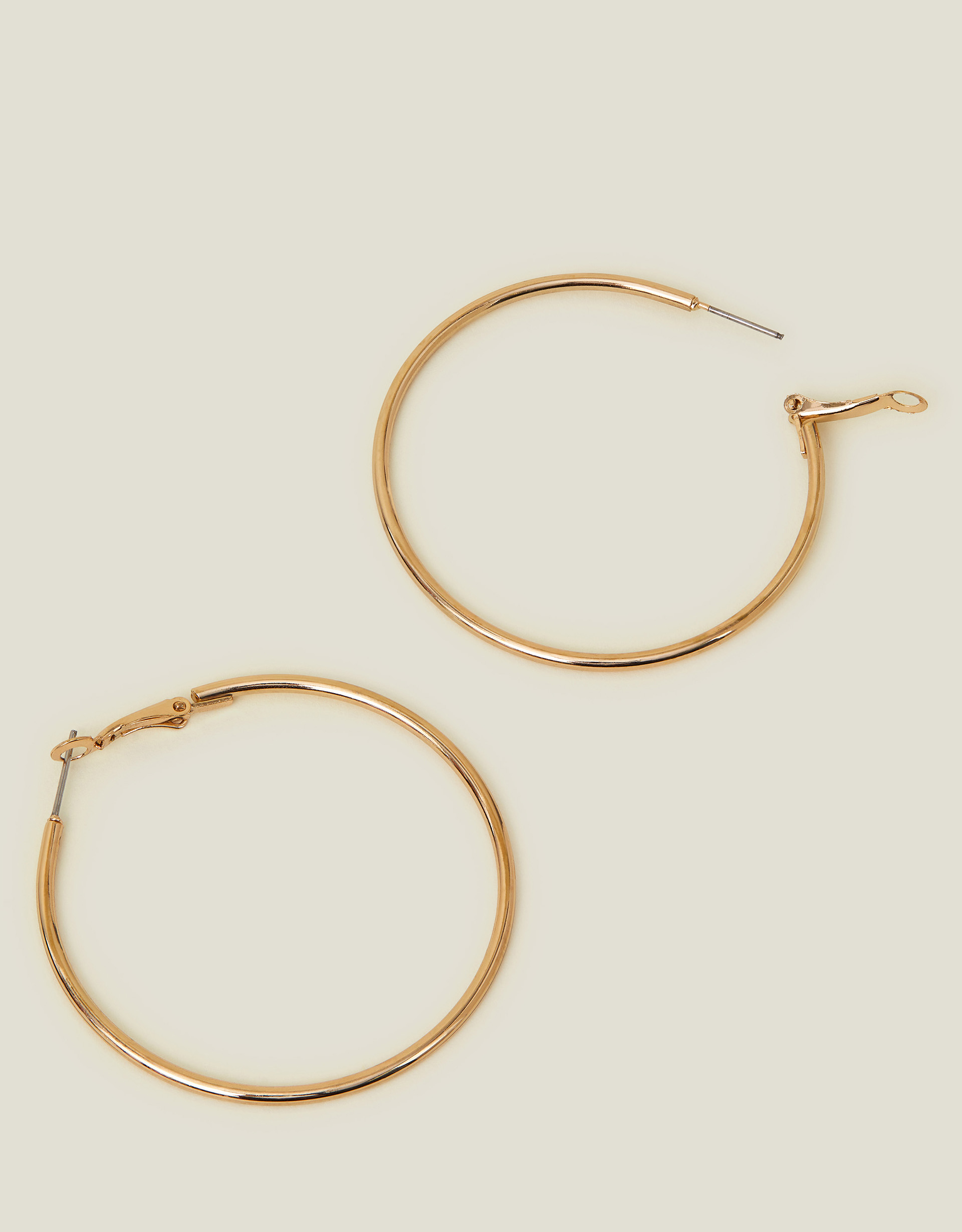 Accessorize Women's Medium Simple Hoops Gold, Size: One Size