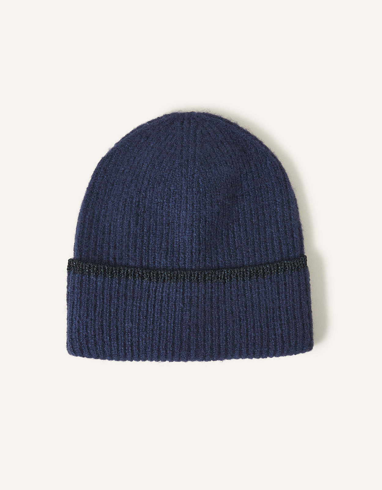 Accessorize Sparkle Edge Beanie Hat Blue