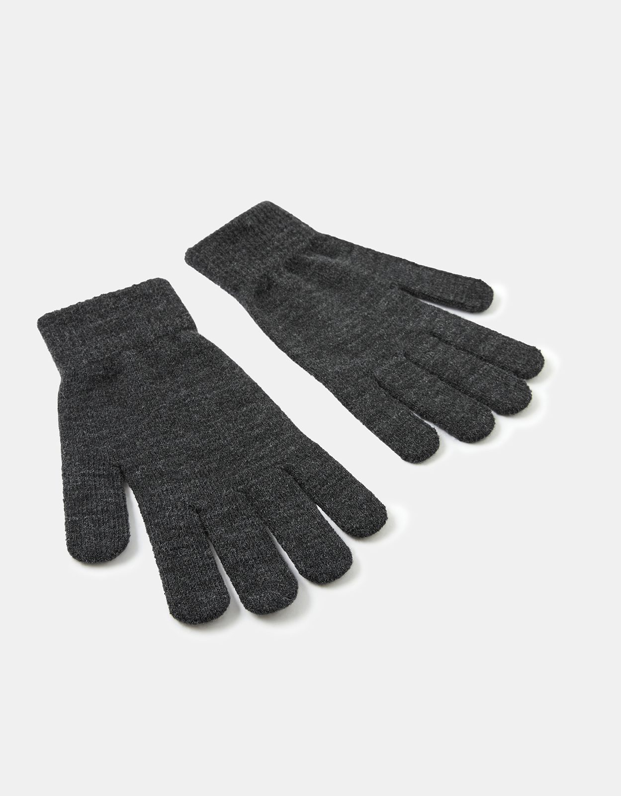 Accessorize Grey Super-Stretchy Knit Gloves, Size: One Size