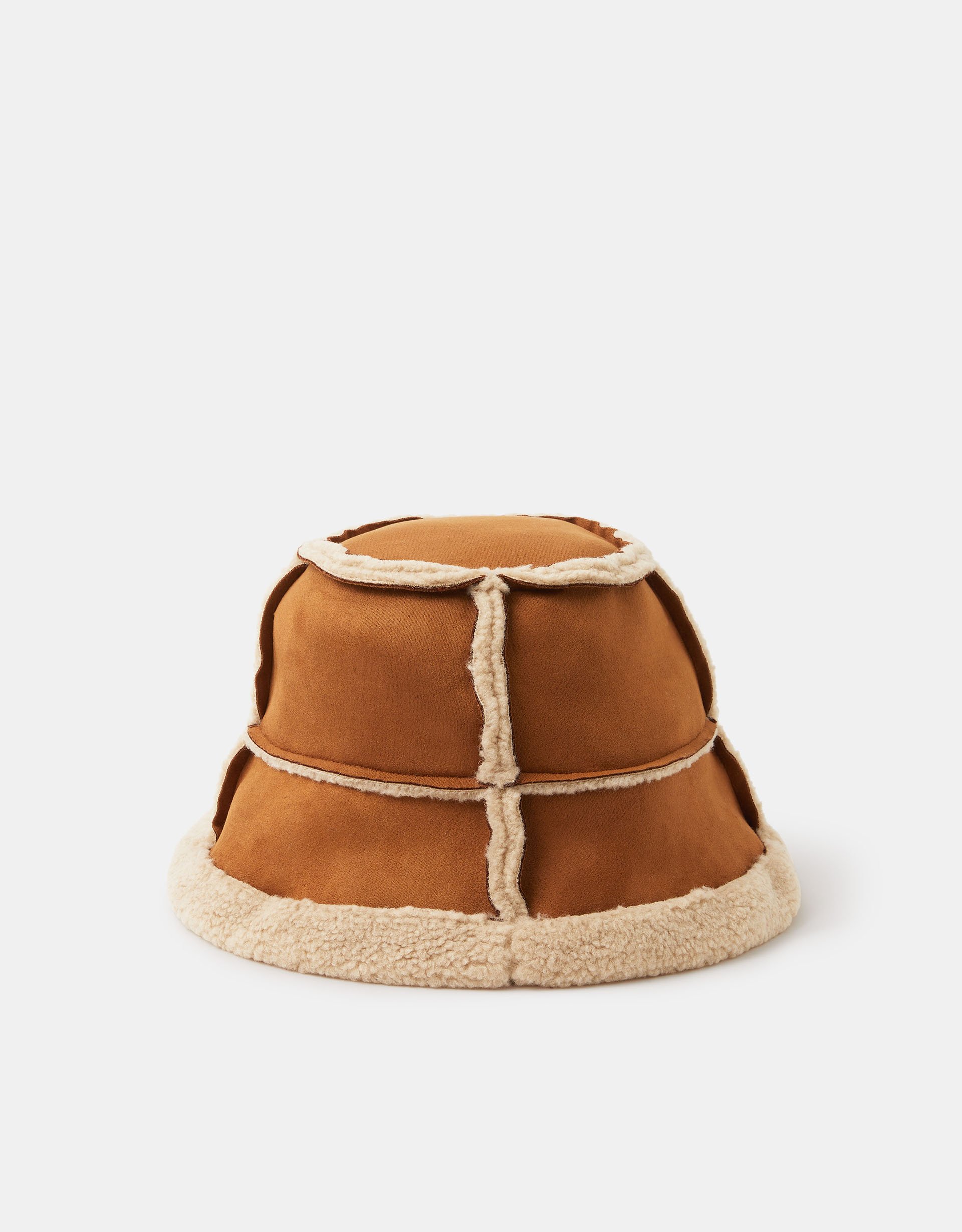 Tan Faux Shearling Bucket Hat - Accessorize