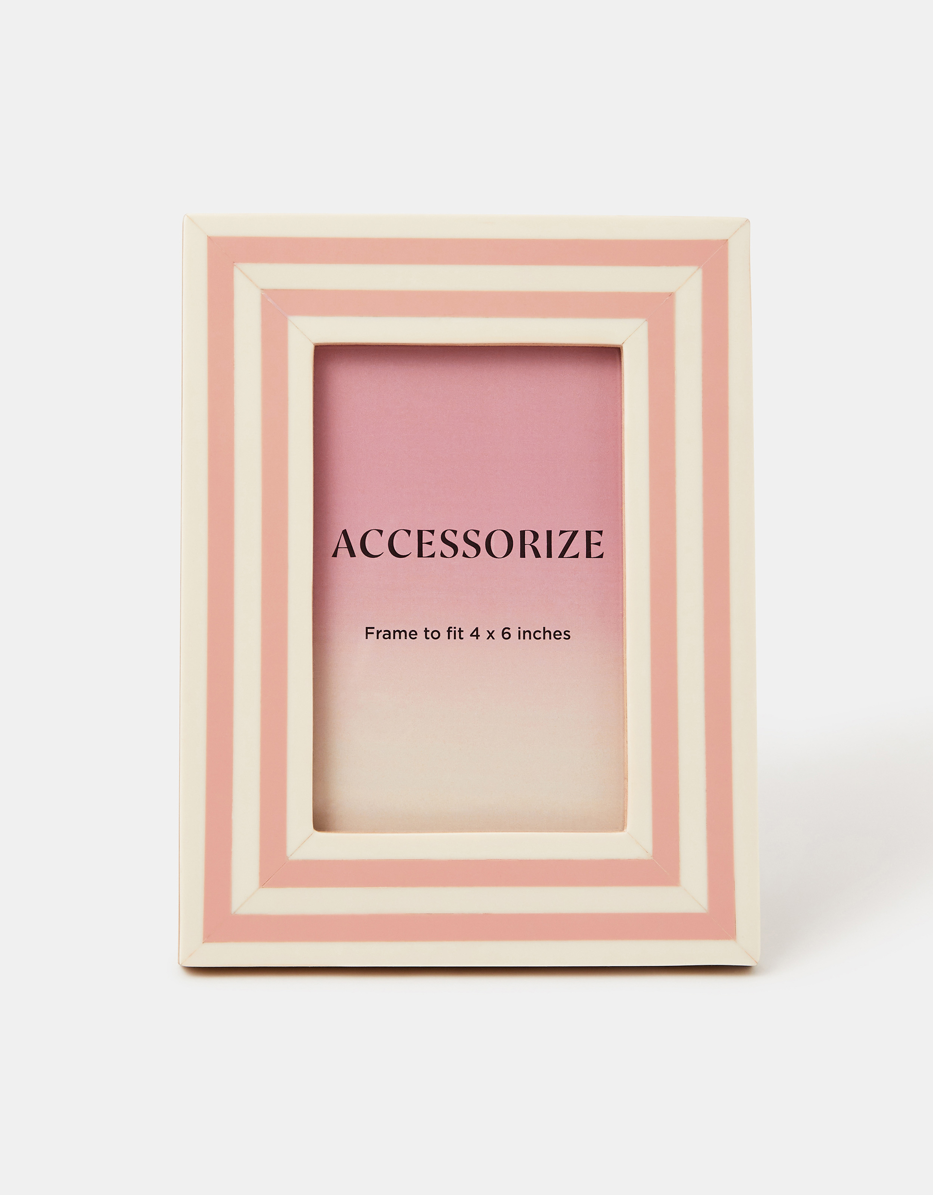 Accessorize Striped Stripe Photo Frame 4 x 6, White