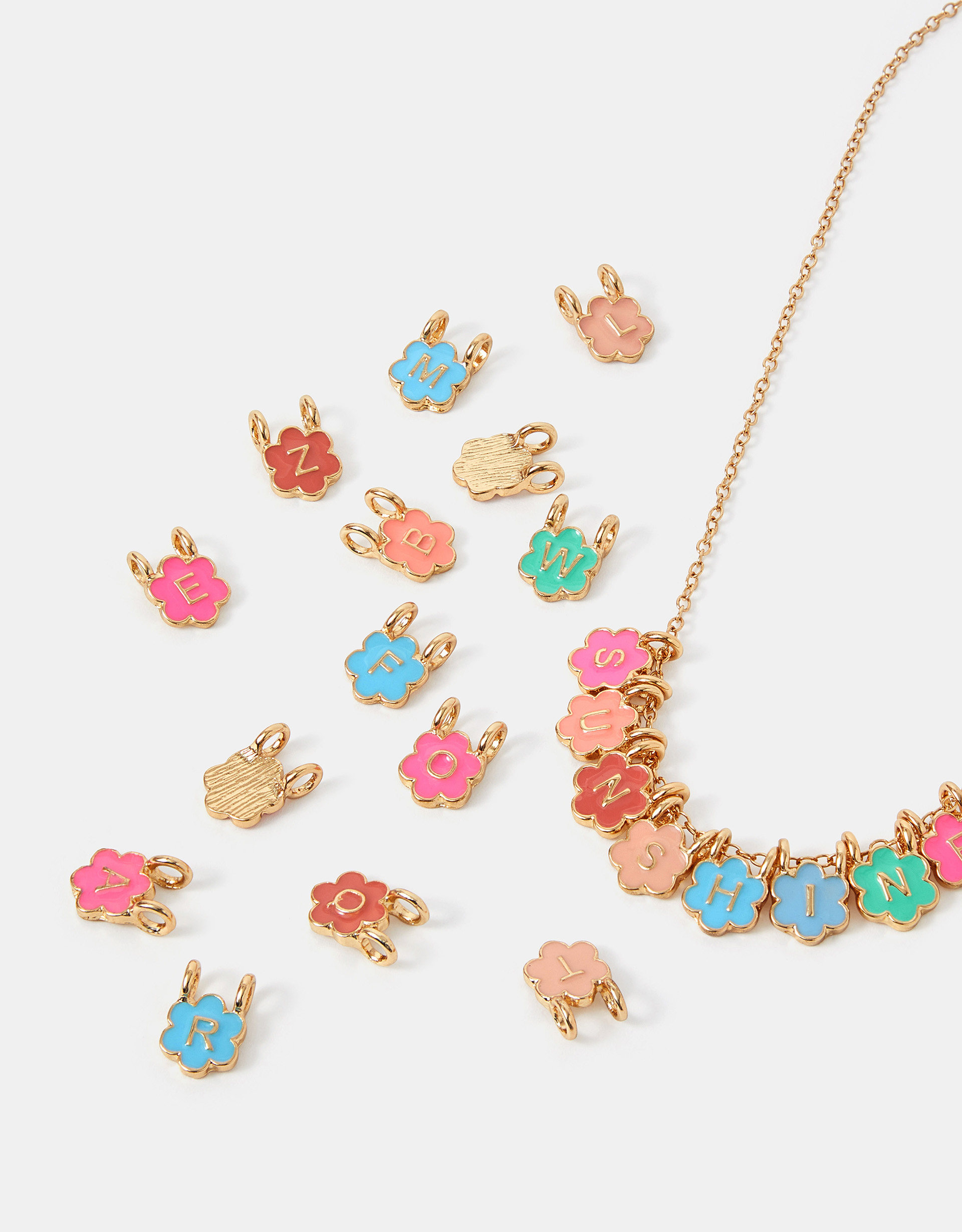 Flower Make Your Own Letter Necklace Multi - Accessorize