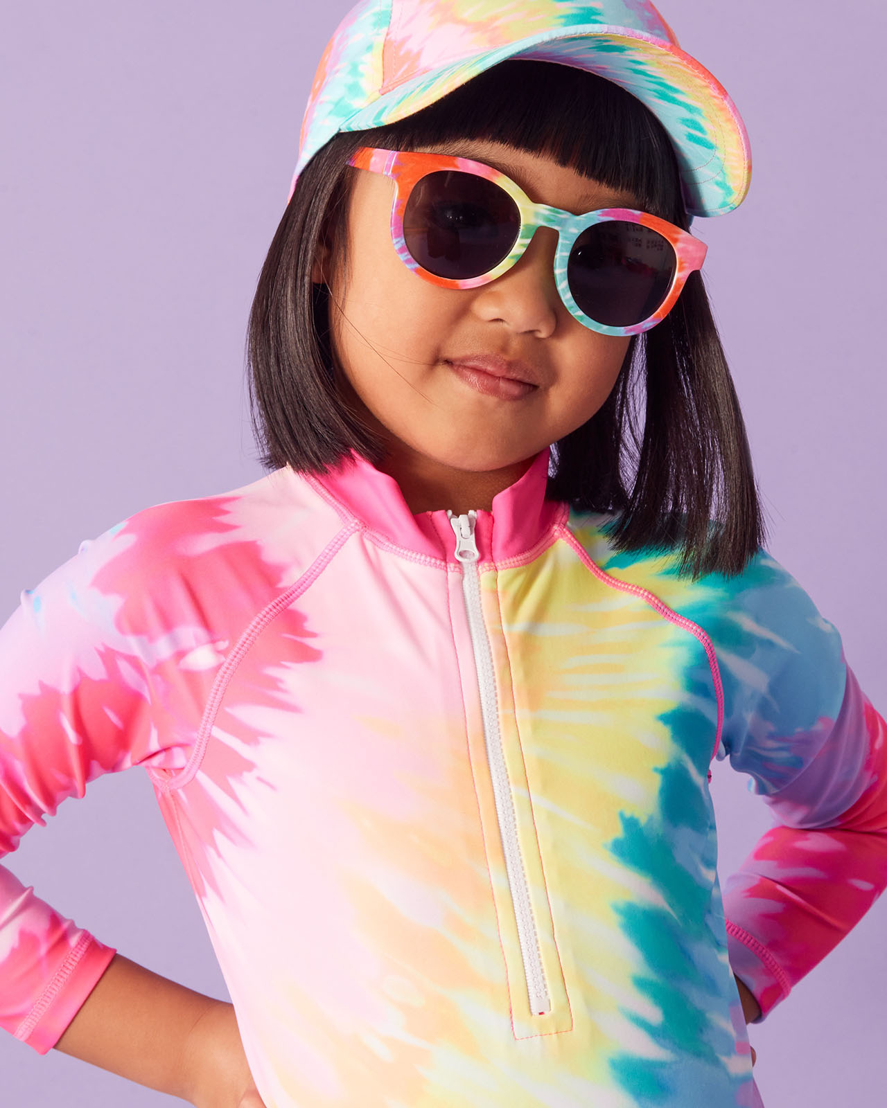 Accessorize Girl's Pink/Blue Tie Dye Sunglasses, Size: L 11 cm