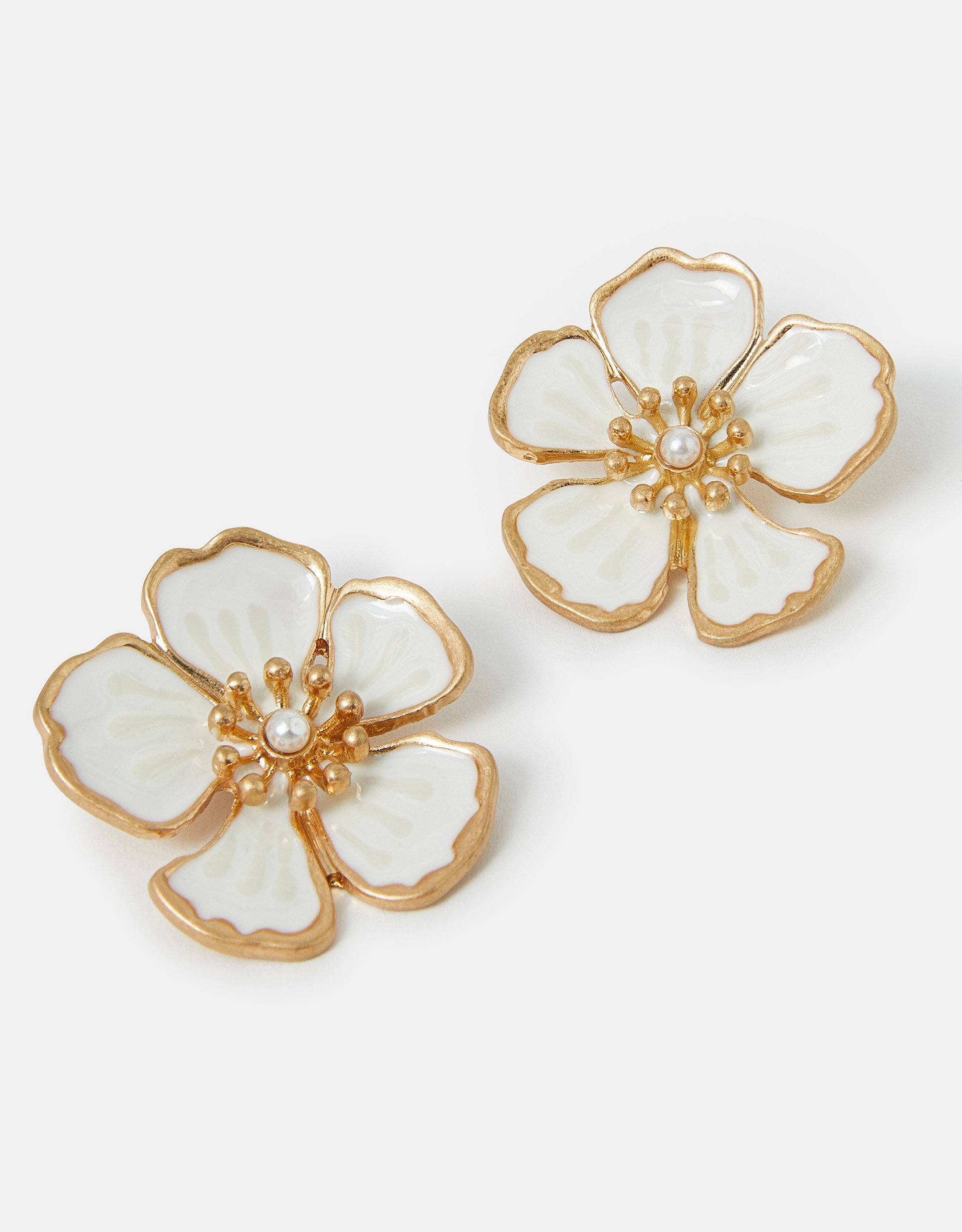 Gold Statement Flower Stud Earrings - Accessorize