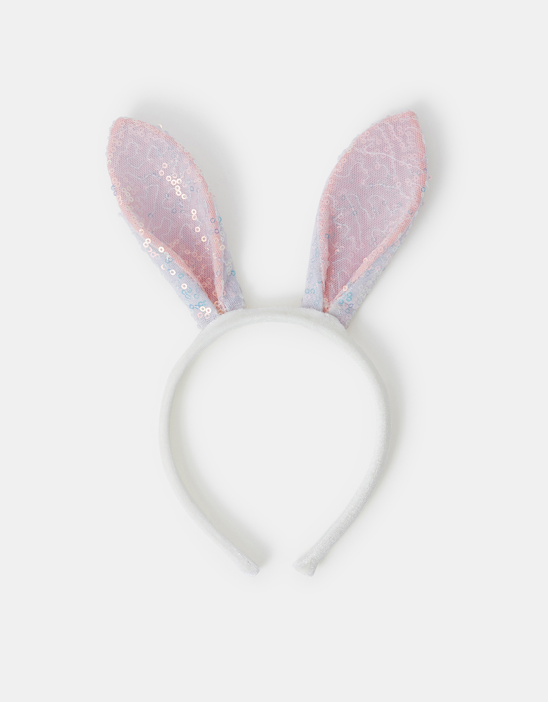 White Girls Sequin Bunny Ears Headband - Accessorize