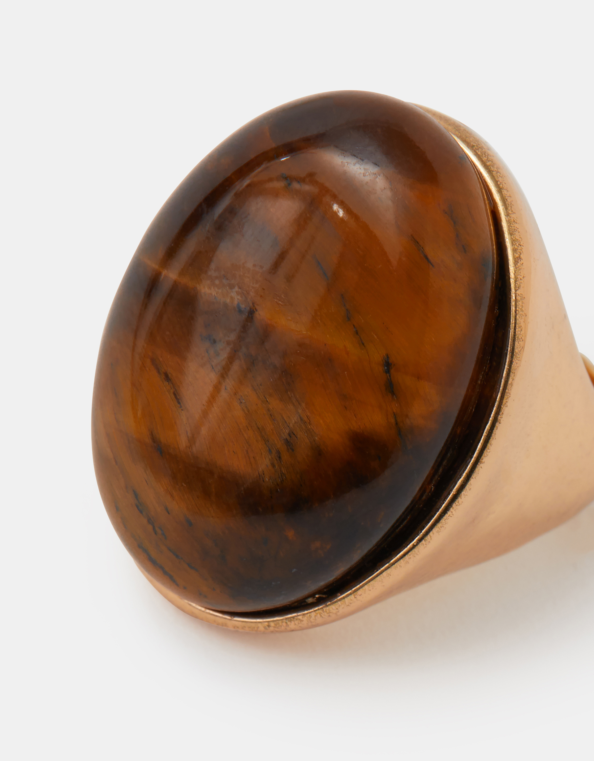 Statement Stone Ring Brown, Size: L - Accessorize