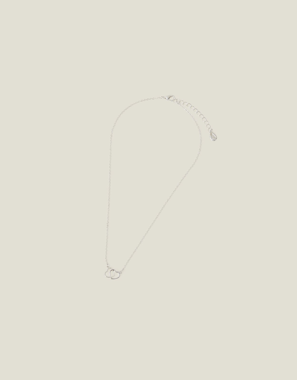 Silver Heart Links Pendant Necklace, Size: 46cm, Women's - Accessorize