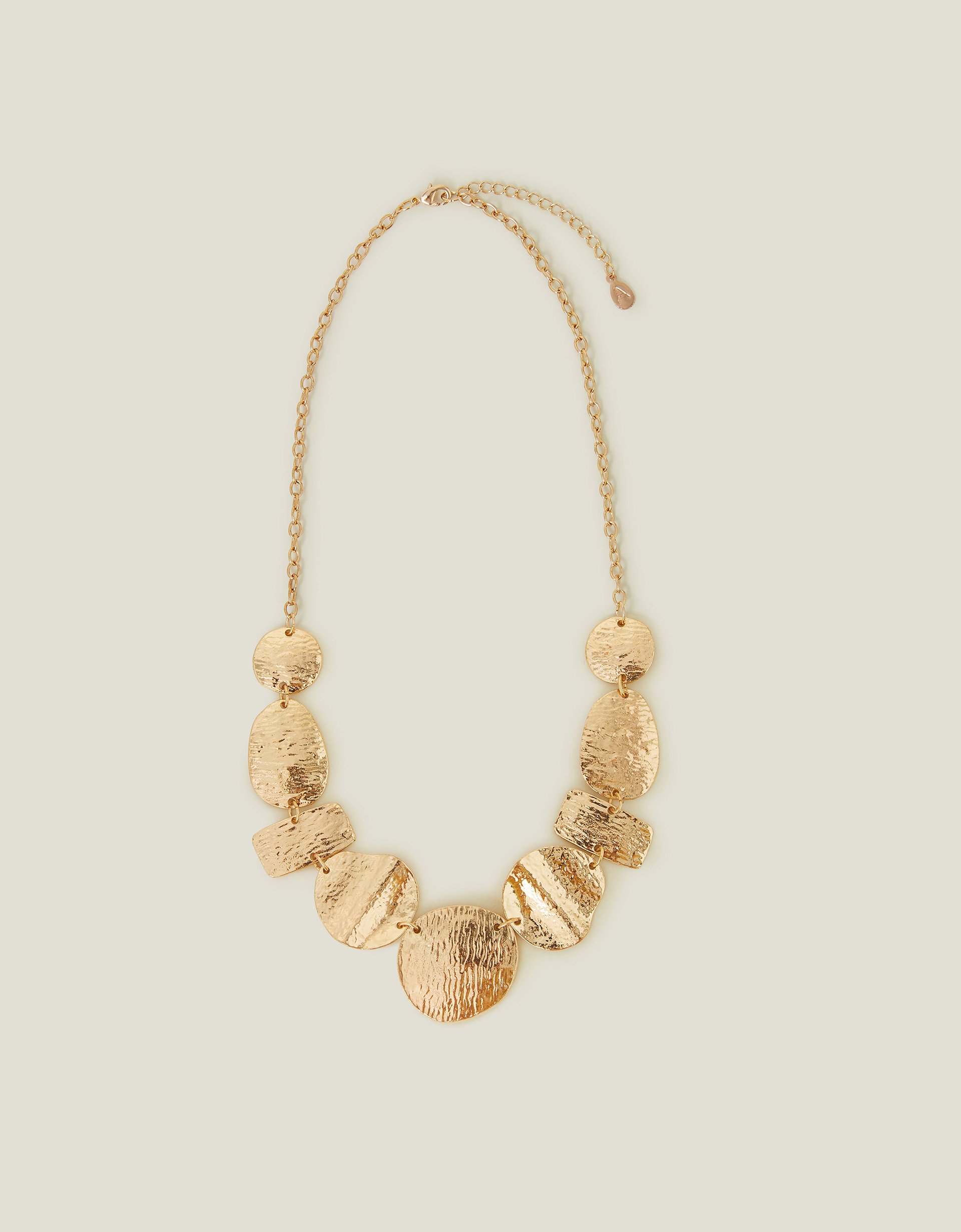 Red Hammered Link Pendant Collar Necklace, Women's - Accessorize