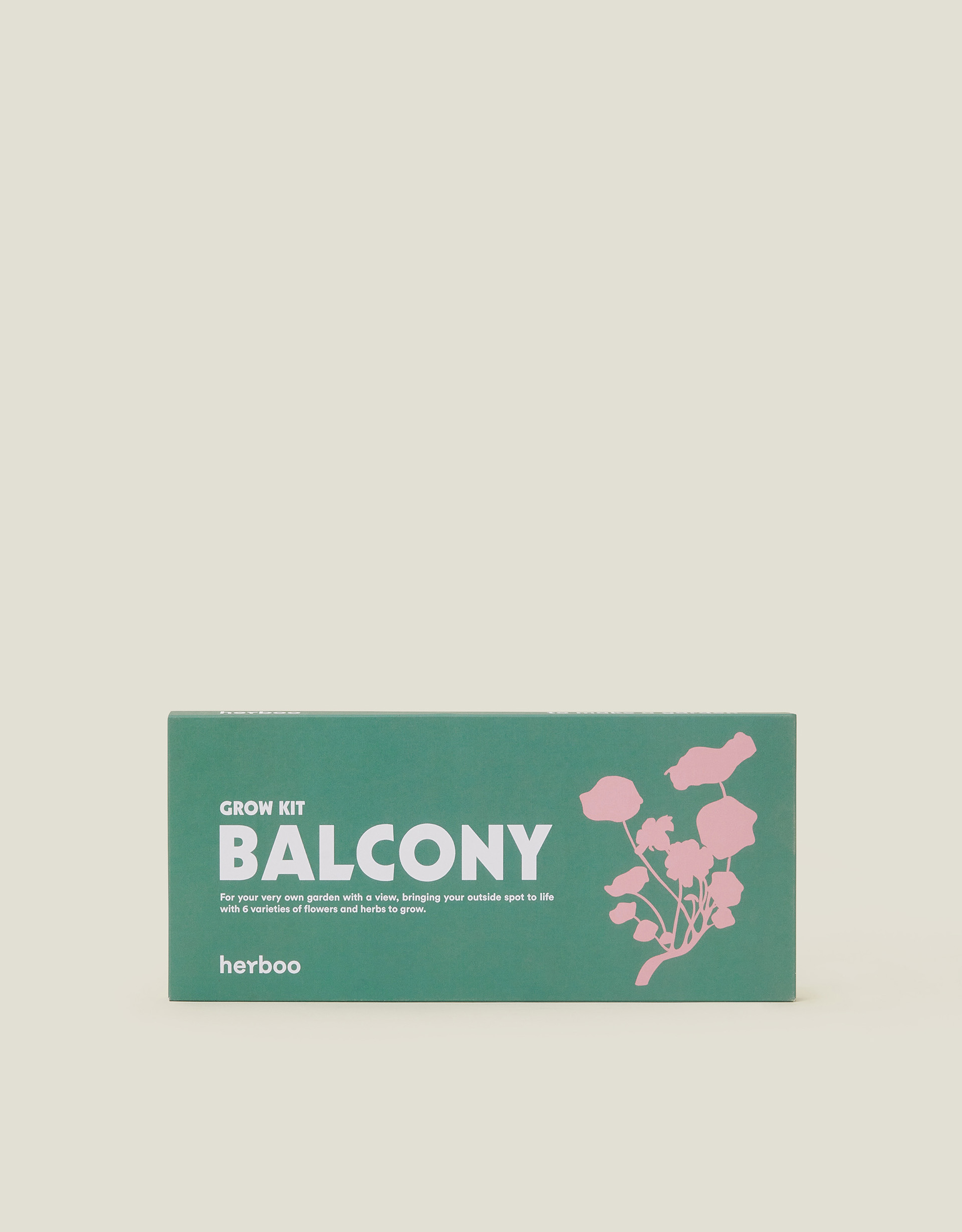Green and White Herboo Balcony Garden Grow Seed Kit, Size: 25cm, - Accessorize
