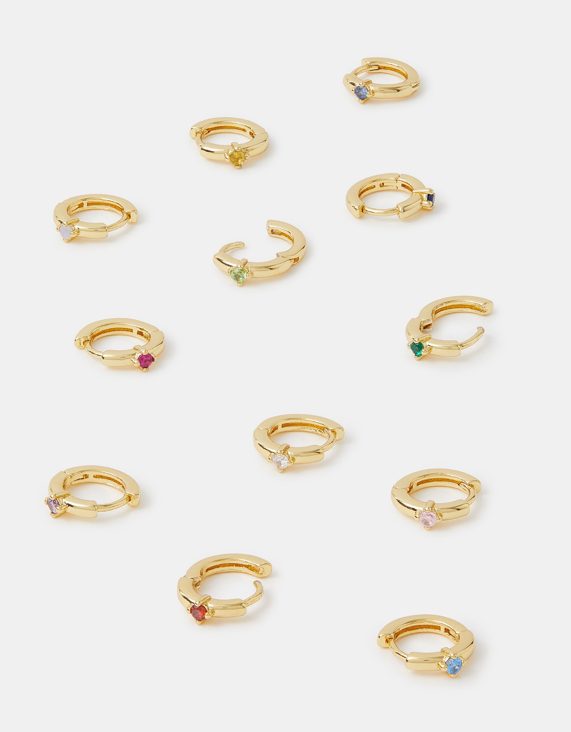 4-Pack 14ct Gold-plated Birthstone Celestial Earrings Gold, Size: January - Accessorize