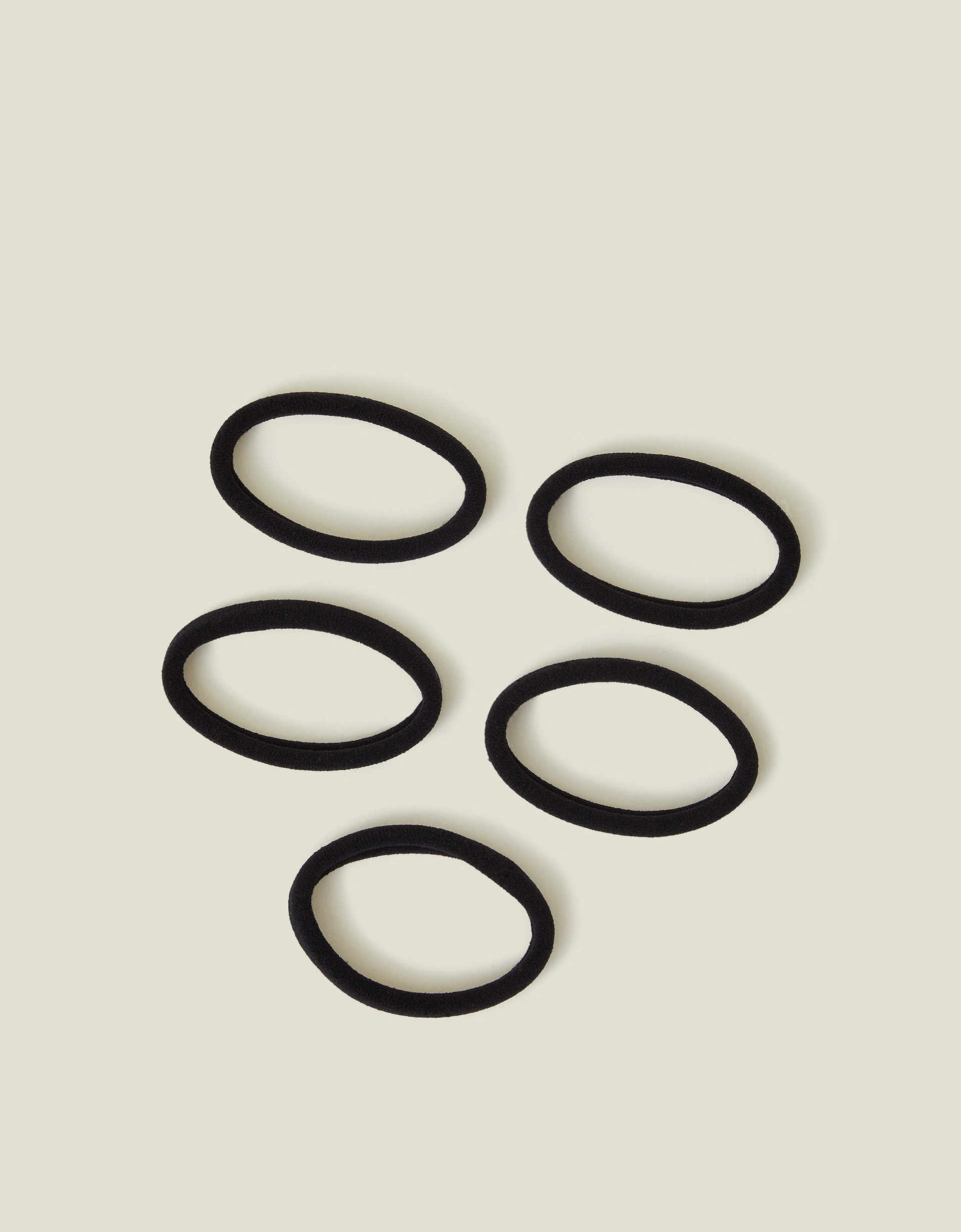 Black 5-Pack Towelling Hair Bands, Women's - Accessorize