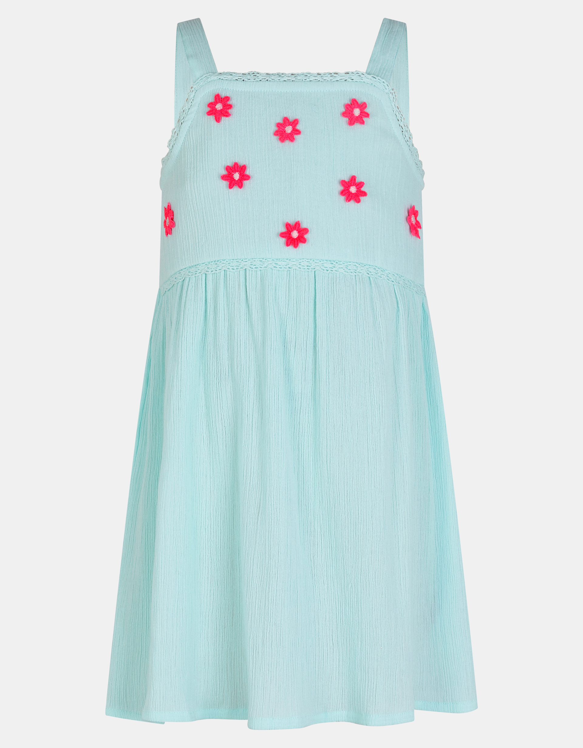 Toddler's Girls Sleeveless Floral Embroidered Dress Blue, Size: 5-6 yrs - Accessorize