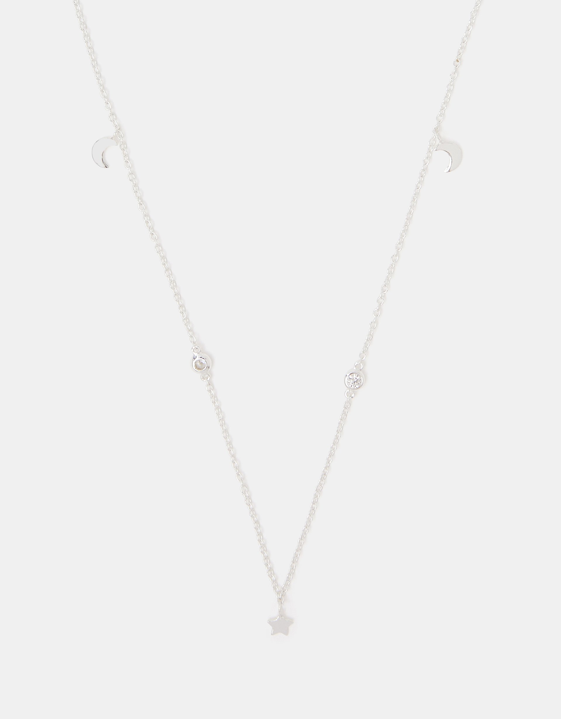 Sterling Silver Star Station Necklace - Accessorize