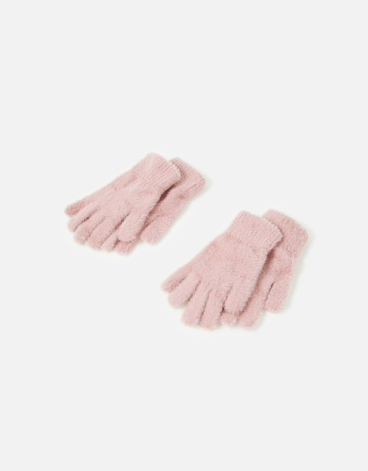 Accessorize Women's Light Pink Stretch Fluffy Glove Twinset, Size: One Size