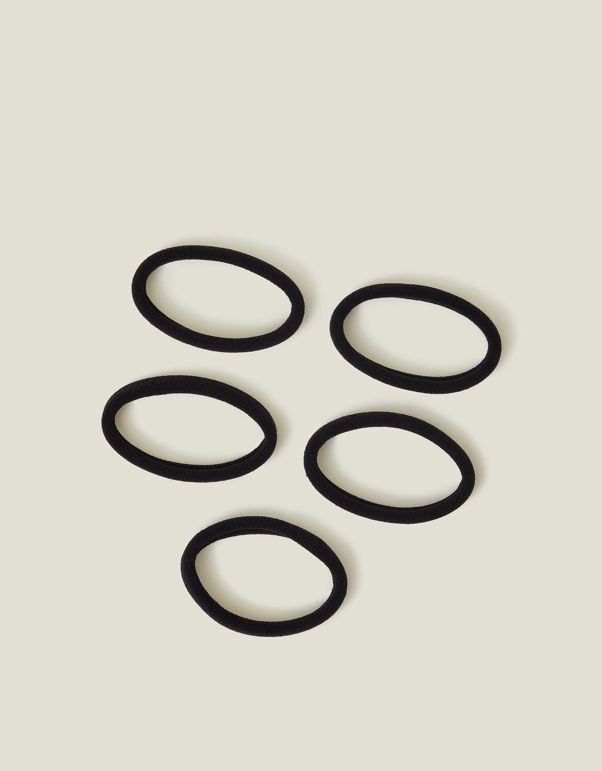 Black 5-Pack Towelling Hair Bands, Women's - Accessorize