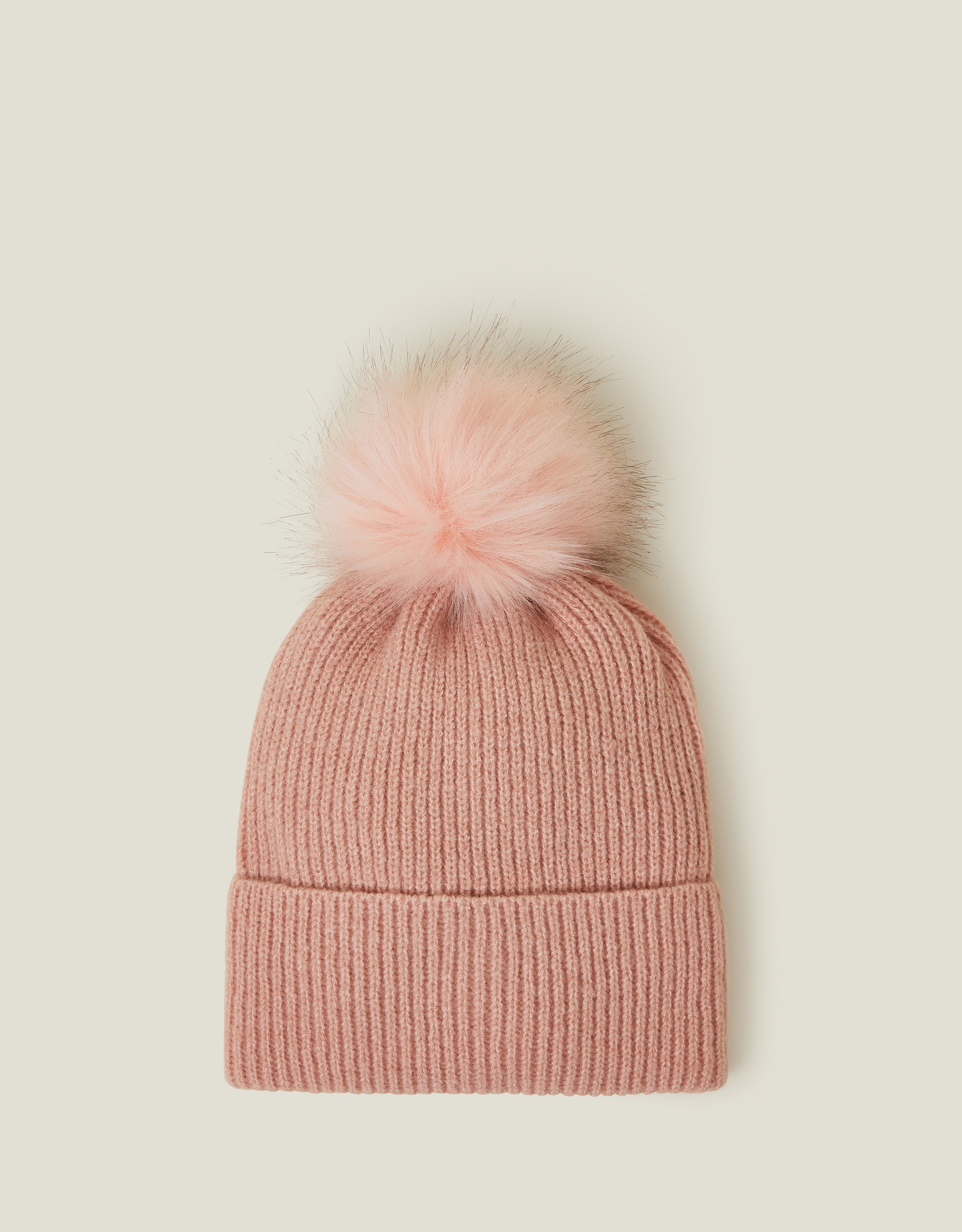 Accessorize Knit Pom-Pom Beanie Pink