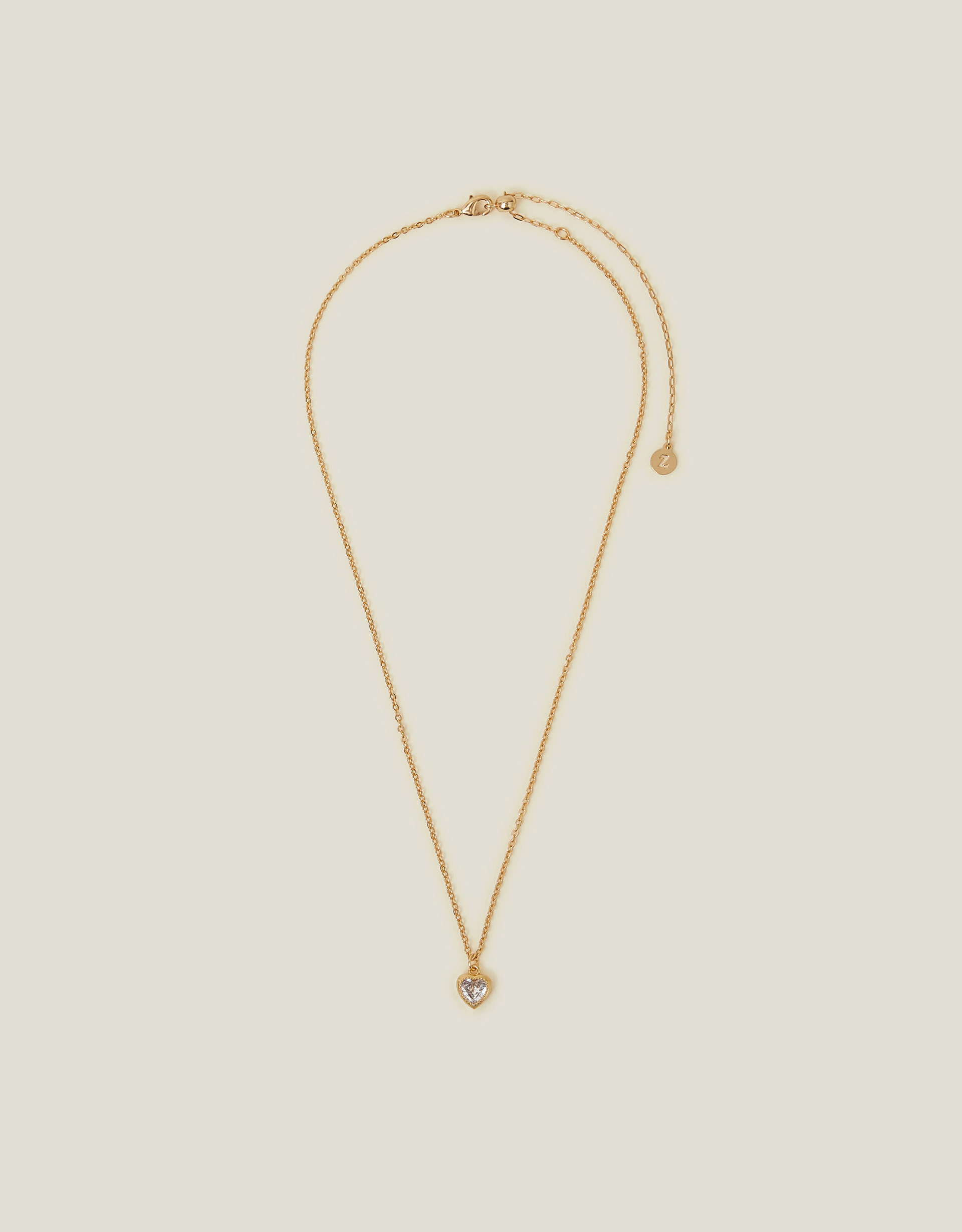 14ct Gold-plated Sparkle Heart Necklace - Accessorize